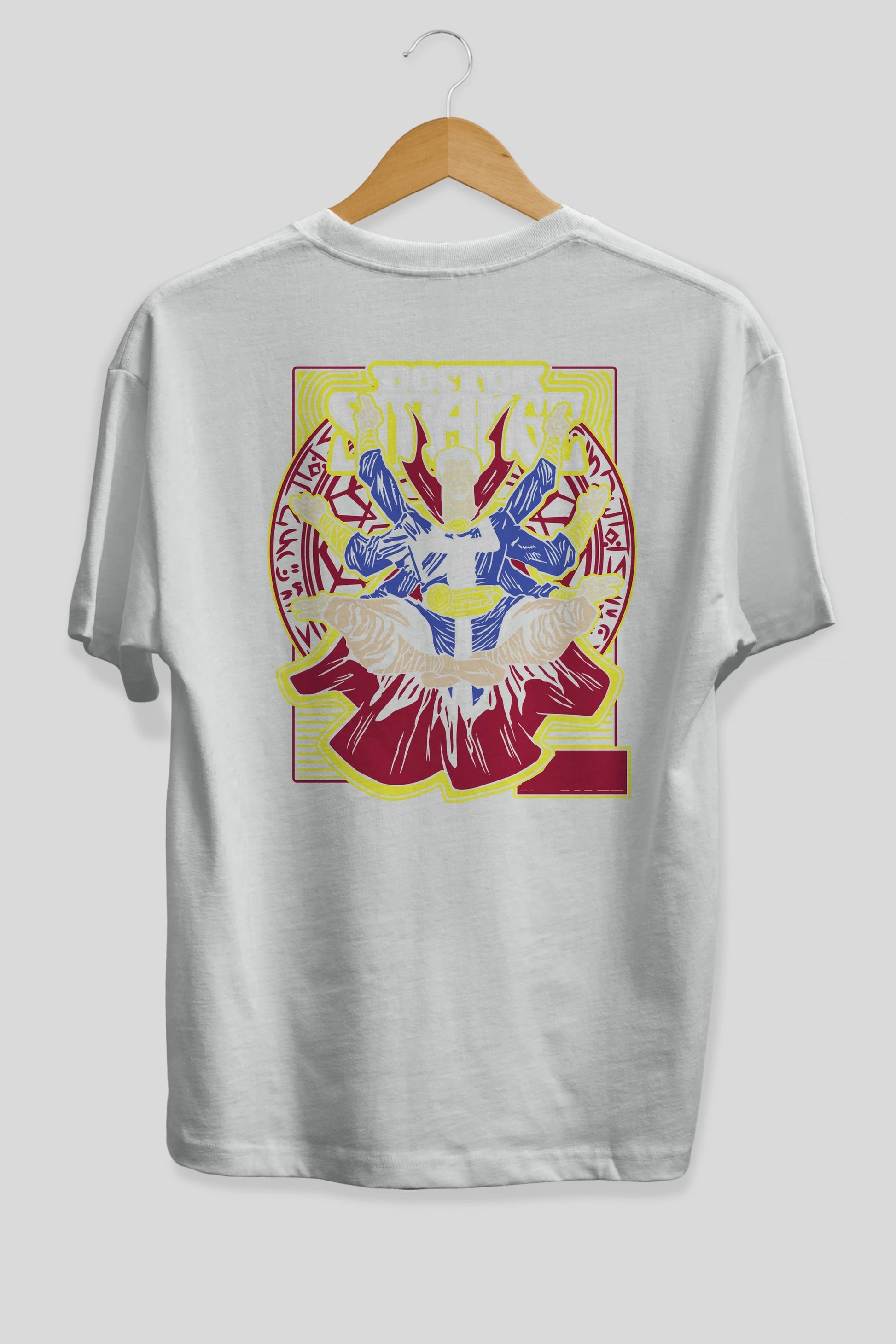 Doctor Strange (1) Arka Baskılı Oversize t-shirt Erkek Kadın Unisex %100 Pamuk Bisiklet Yaka tişort