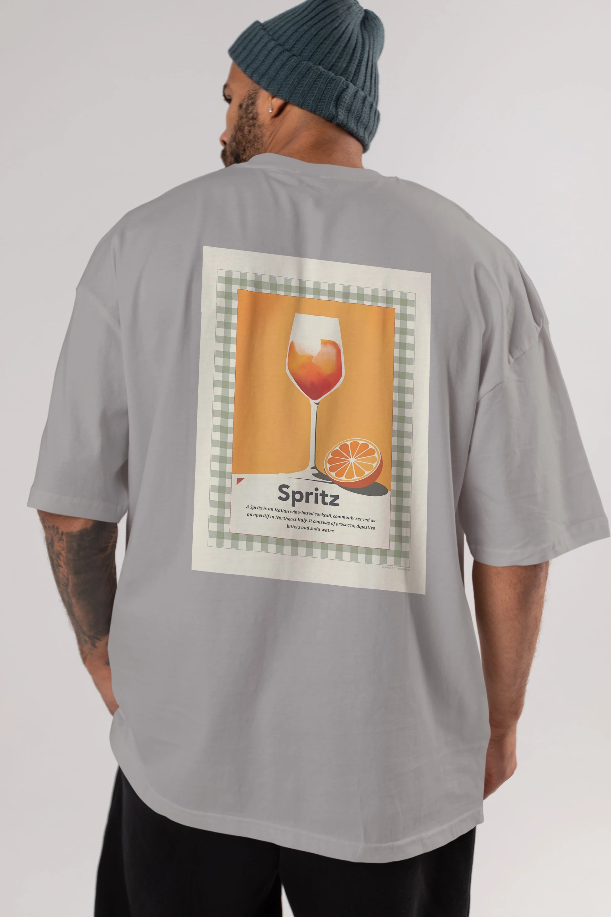 Aperol Spritz 5 Arka Baskılı Oversize t-shirt Erkek Kadın Unisex %100 Pamuk Bisiklet Yaka tişort