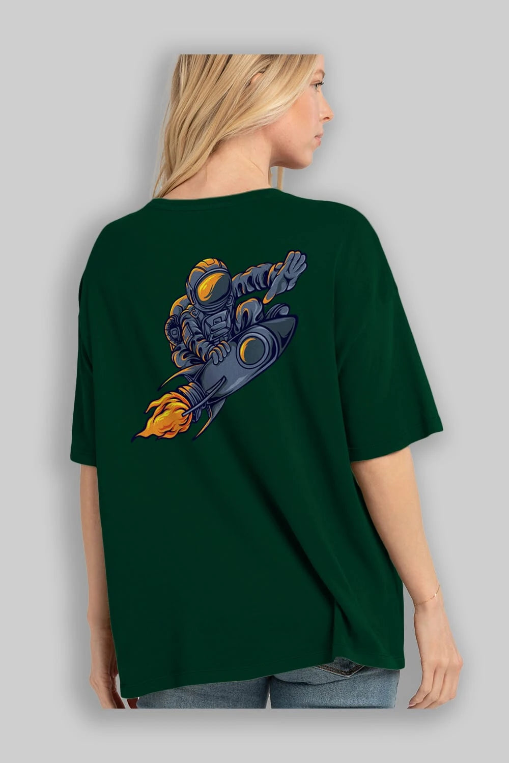 Astrocket Illustration Tshirt Arka Baskılı Oversize t-shirt Erkek Kadın Unisex