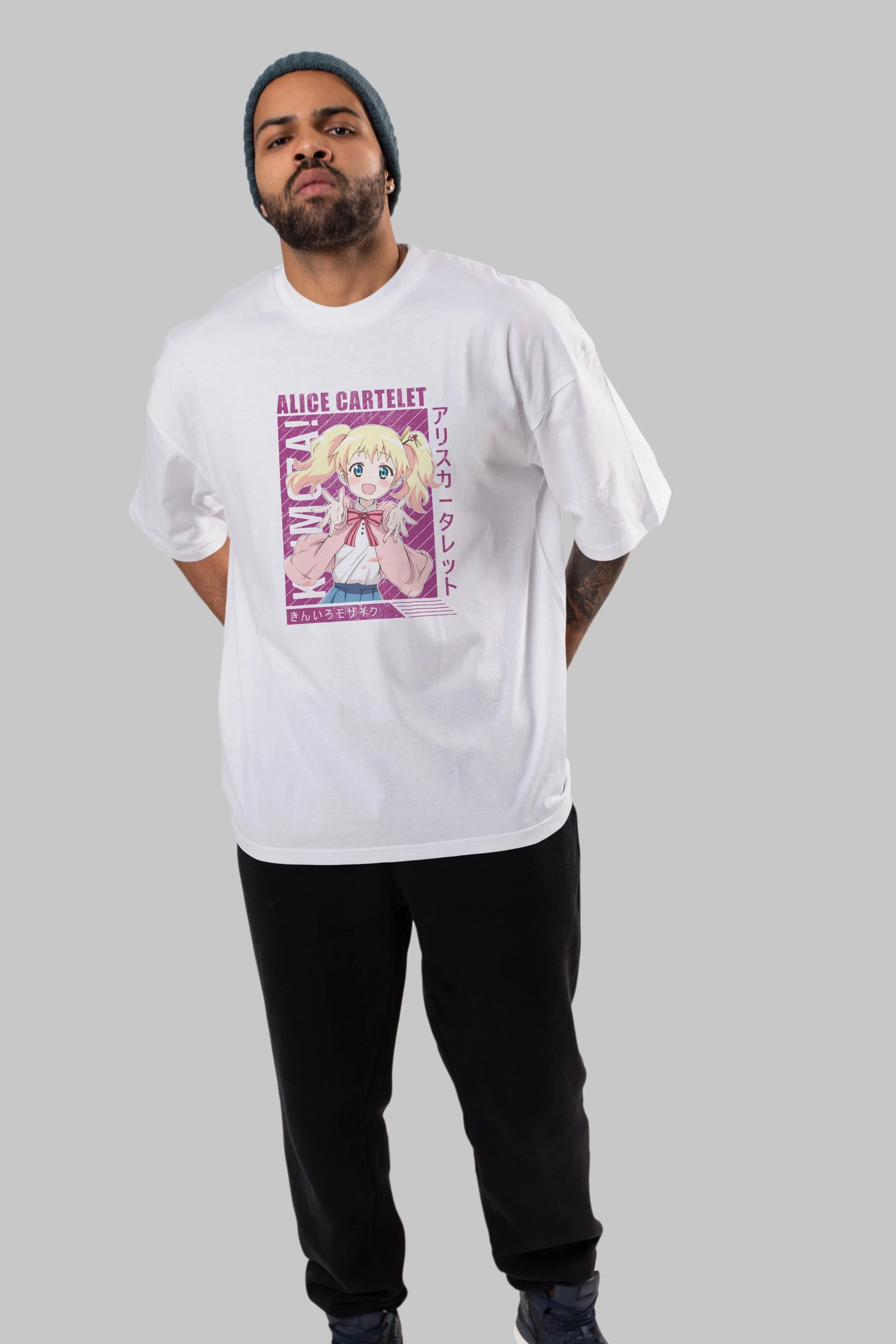 Alice Cartelet 12 Anime Ön Baskılı Oversize t-shirt %100 pamuk Erkek Kadın Unisex