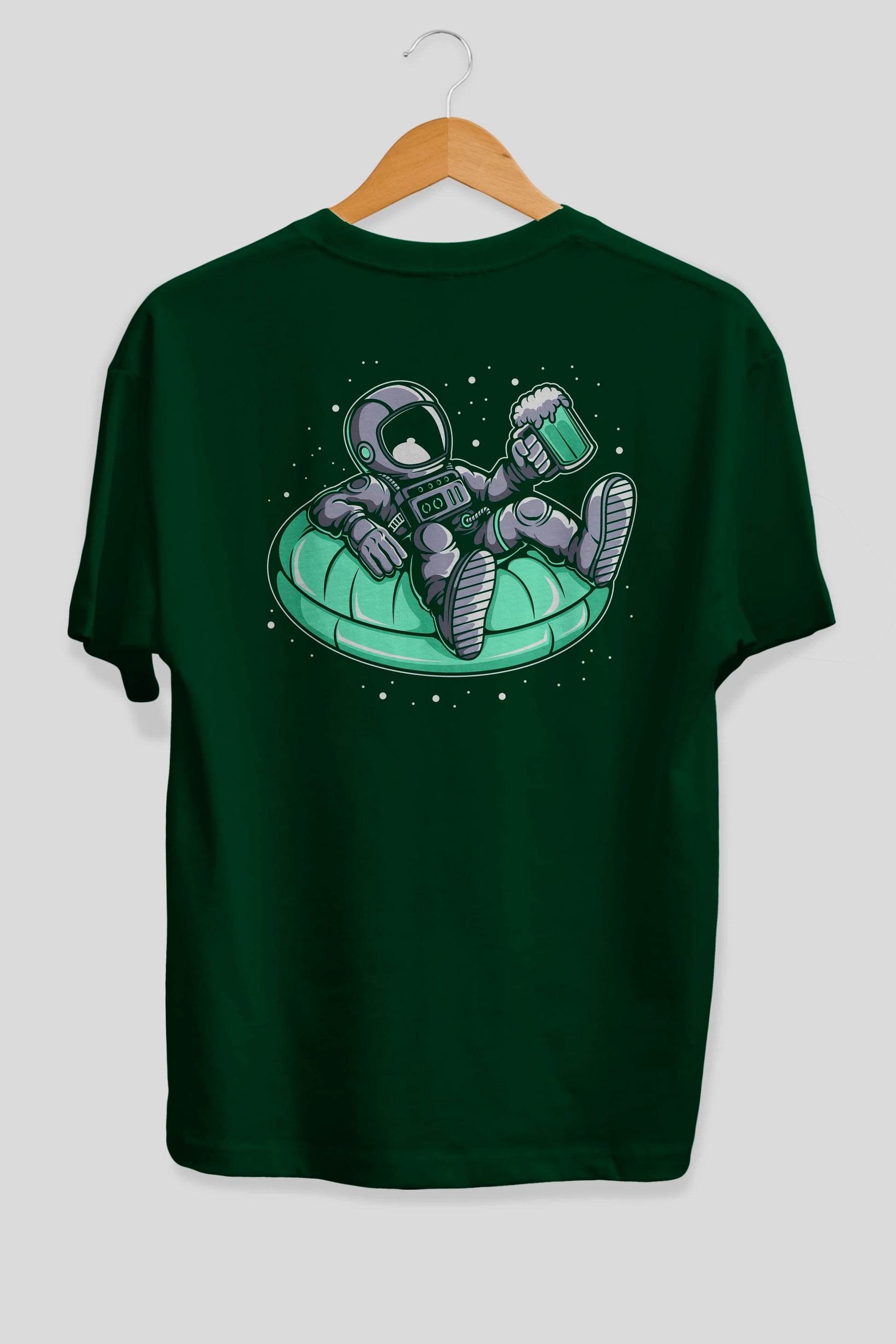 Astronaut Pool Float Arka Baskılı Oversize t-shirt Erkek Kadın Unisex