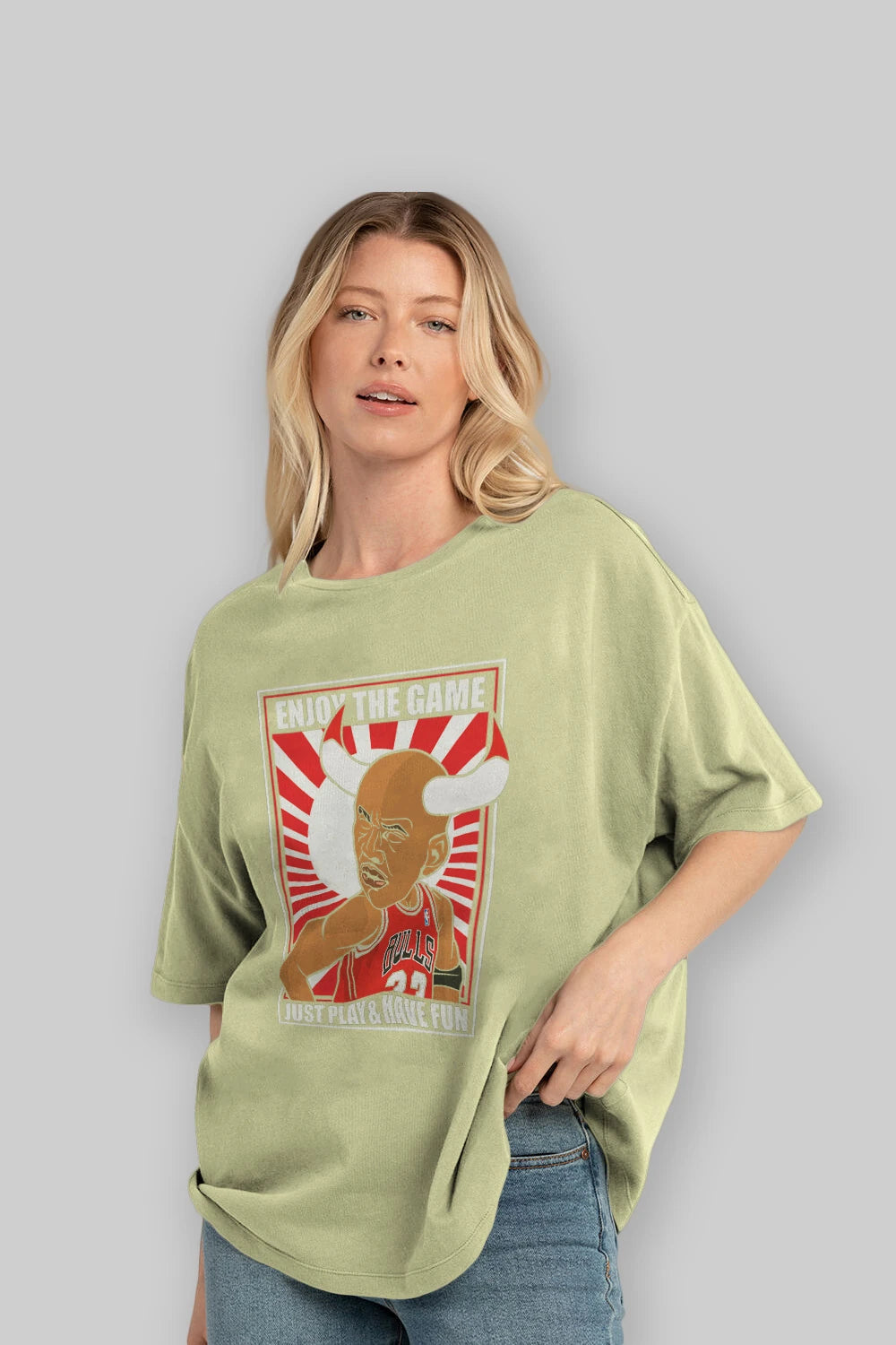 Michael Jordan Ön Baskılı Oversize t-shirt Erkek Kadın Unisex %100 Pamuk tişort