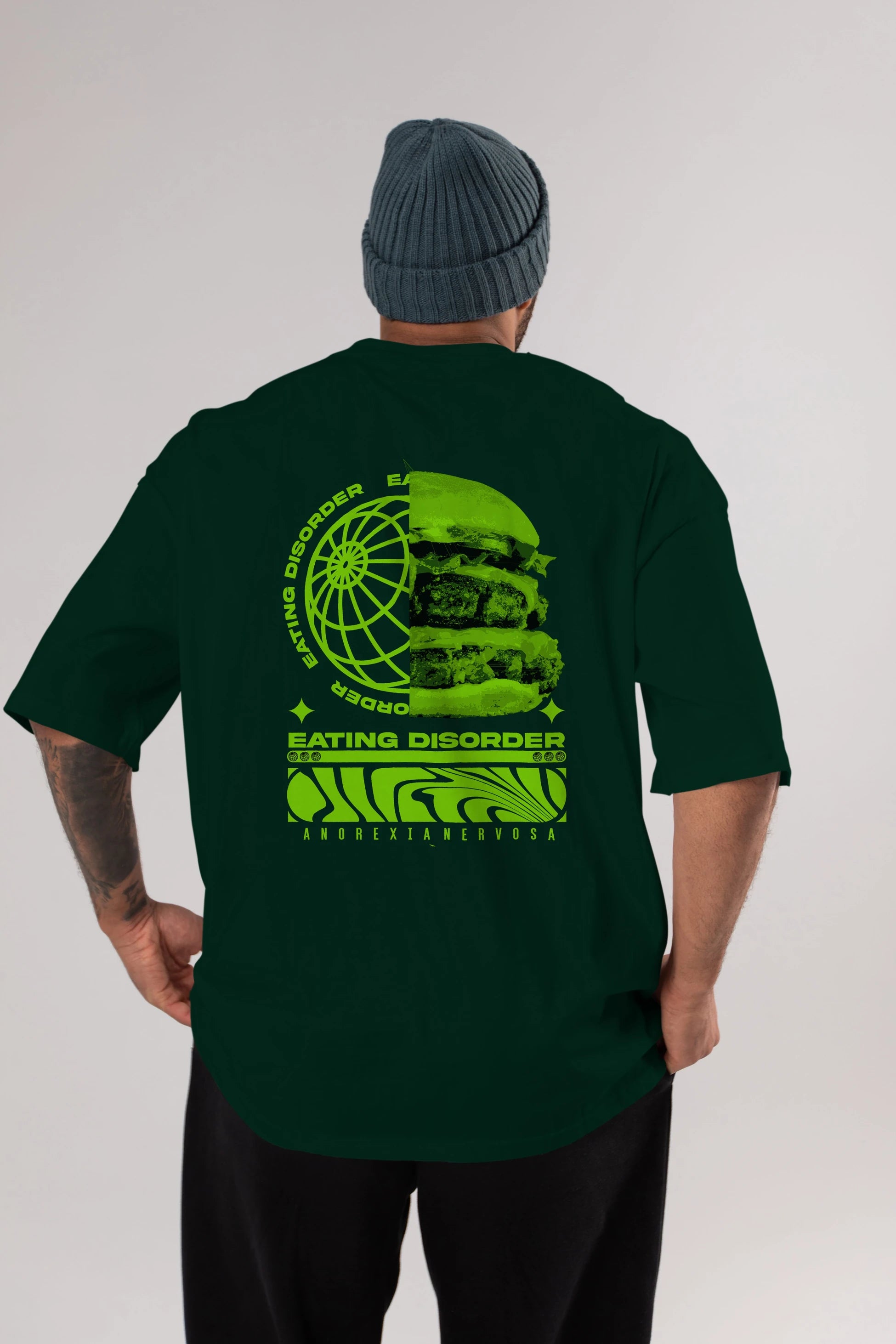 Eating Disorder Arka Baskılı Oversize t-shirt Erkek Kadın Unisex