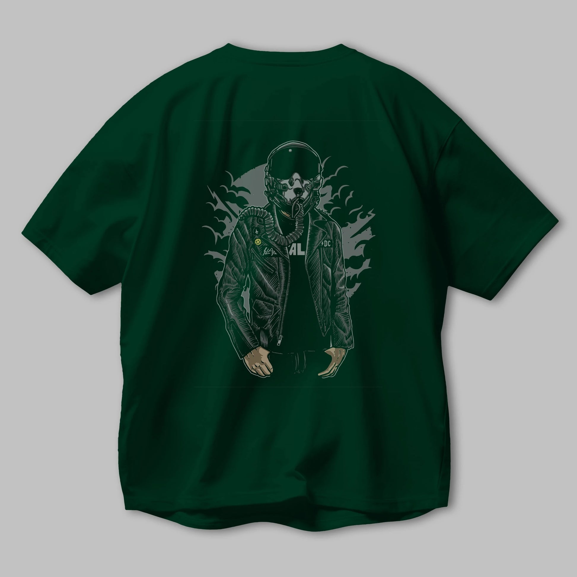 Sky Fighter Arka Baskılı Oversize t-shirt Erkek Kadın Unisex %100 Pamuk