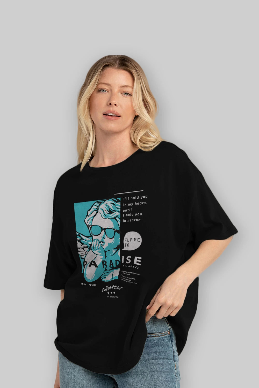Paradise Fly to Me Ön Baskılı Oversize t-shirt Erkek Kadın Unisex