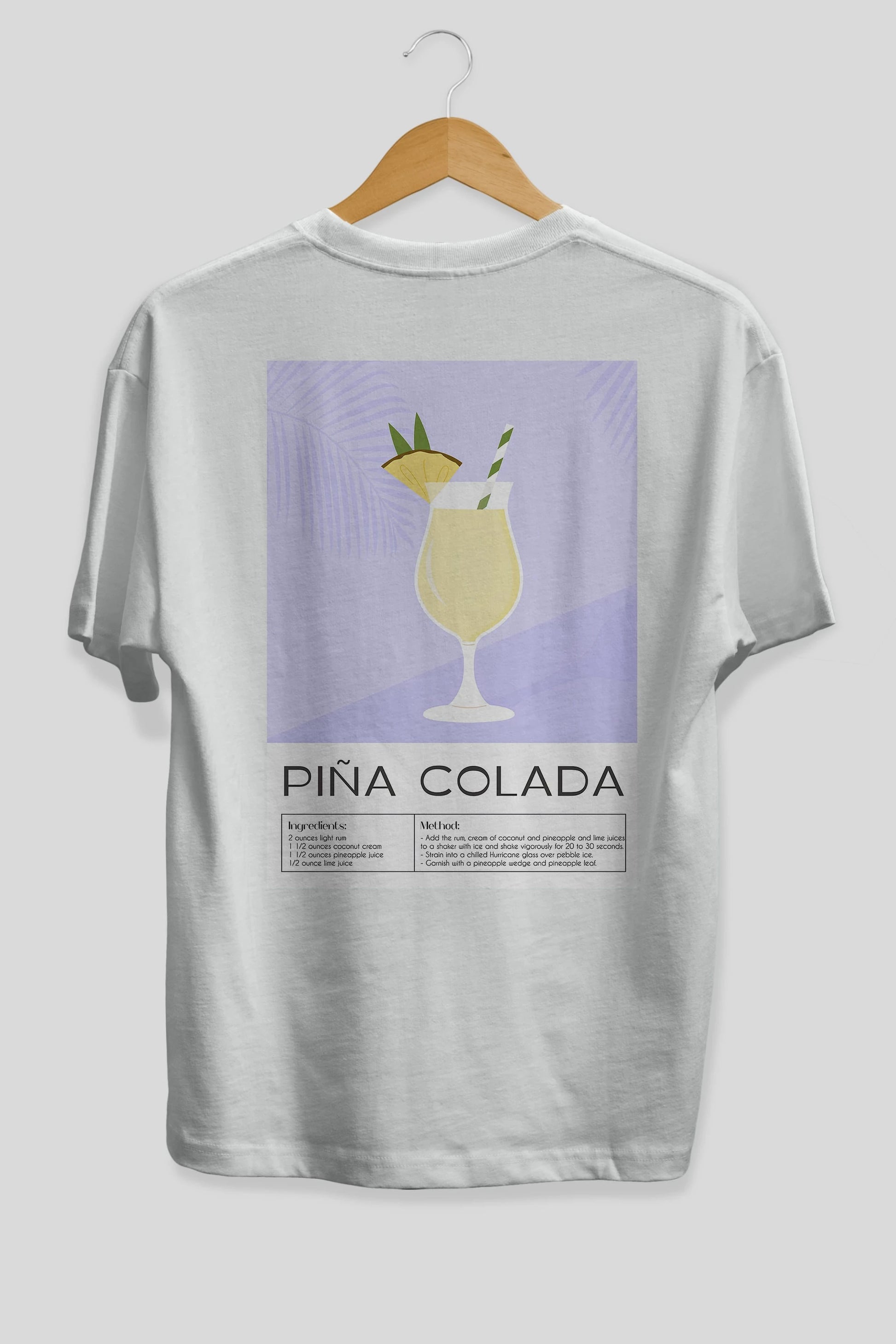 PIna Colada 6 Arka Baskılı Oversize t-shirt Erkek Kadın Unisex %100 Pamuk Bisiklet Yaka tişort