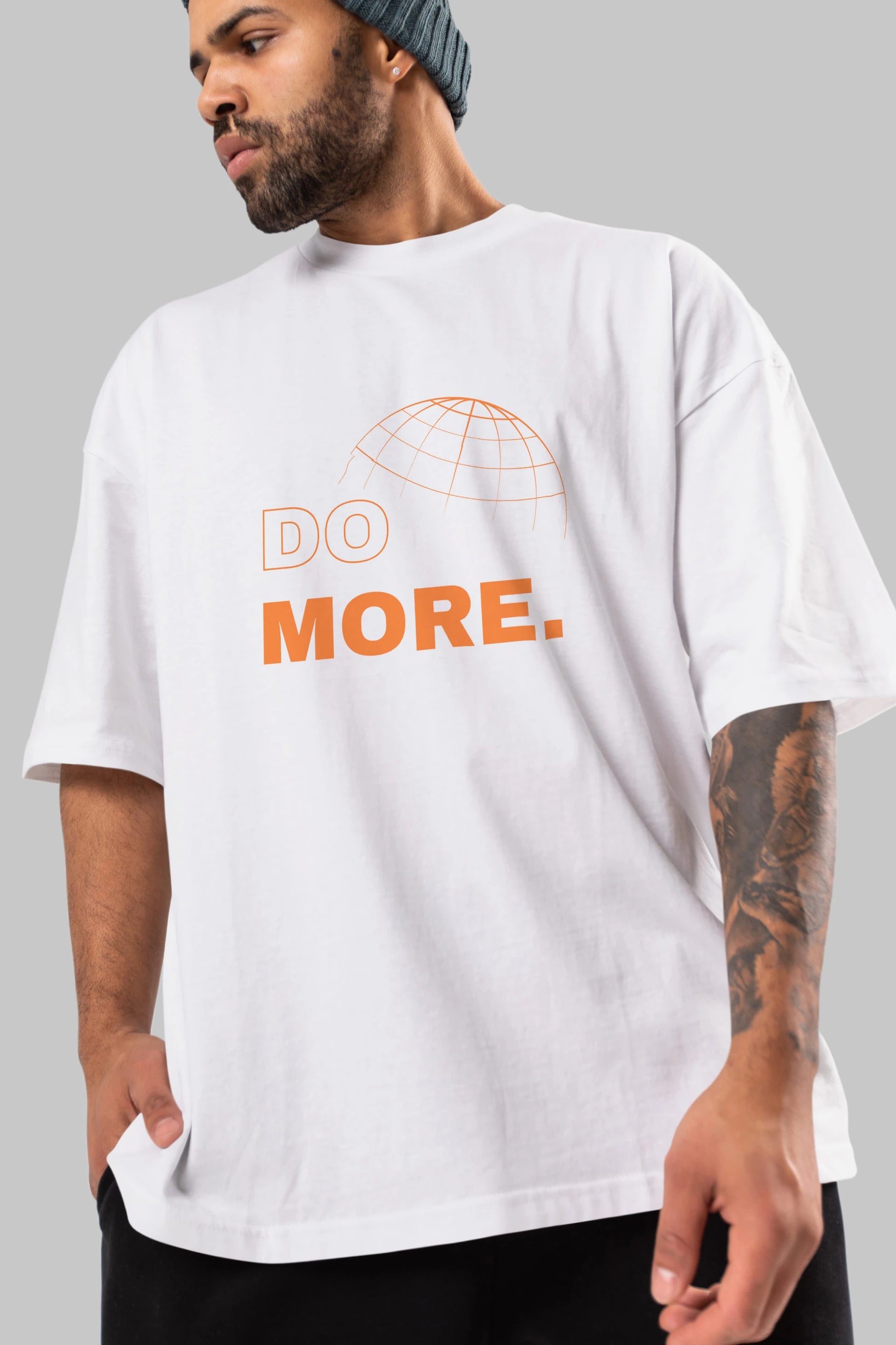Do More Yazılı Ön Baskılı Oversize t-shirt Erkek Kadın Unisex