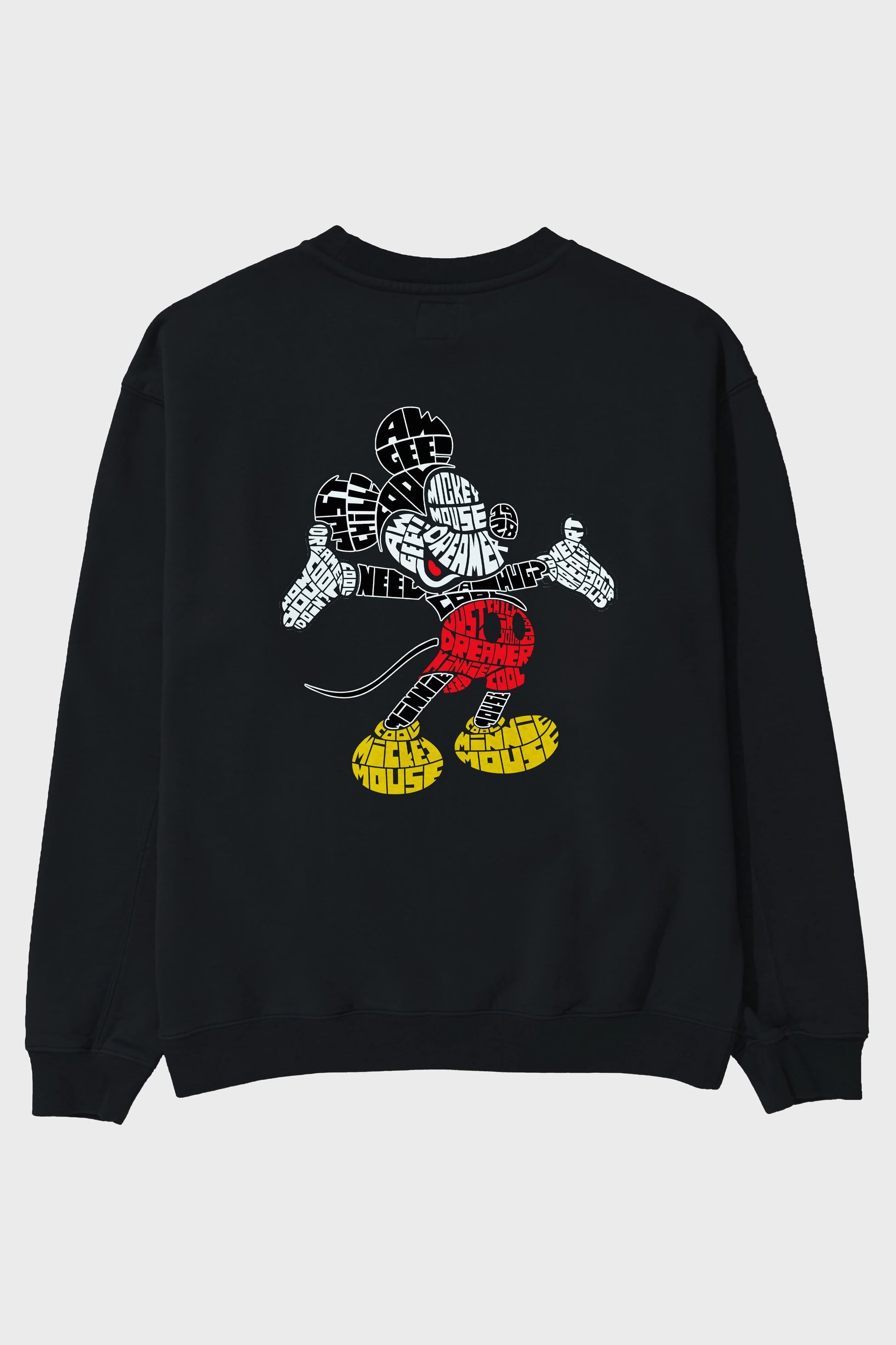 Mickey Arka Baskılı Oversize Sweatshirt Erkek Kadın Unisex