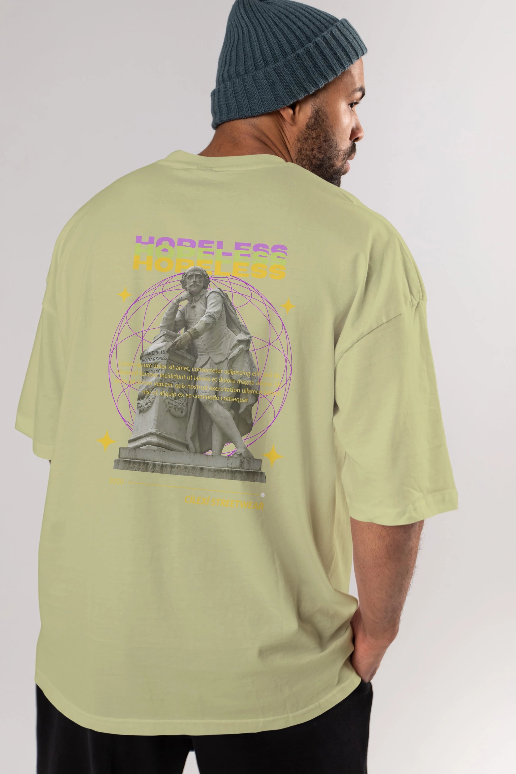 Hopeless Arka Baskılı Oversize t-shirt Erkek Kadın Unisex