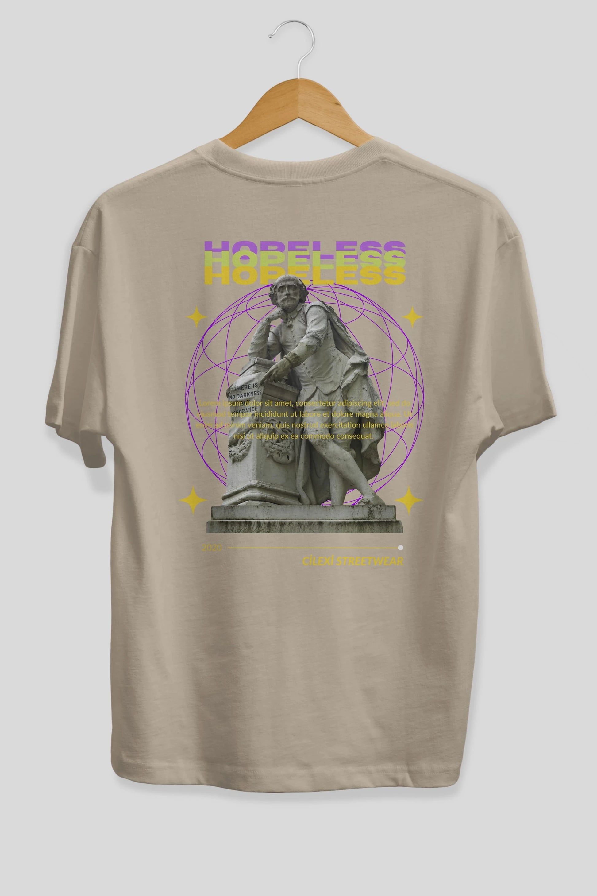 Hopeless Arka Baskılı Oversize t-shirt Erkek Kadın Unisex
