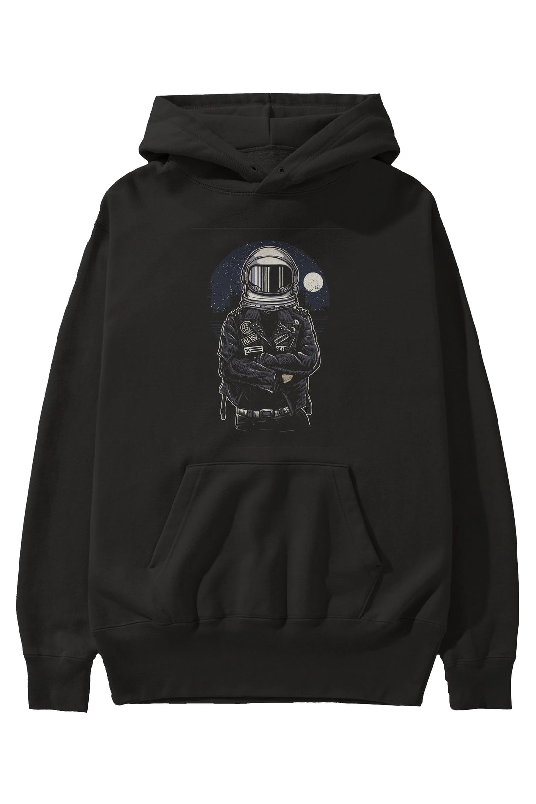 Astronaut Rebel Ön Baskılı Hoodie Oversize Kapüşonlu Sweatshirt Erkek Kadın Unisex