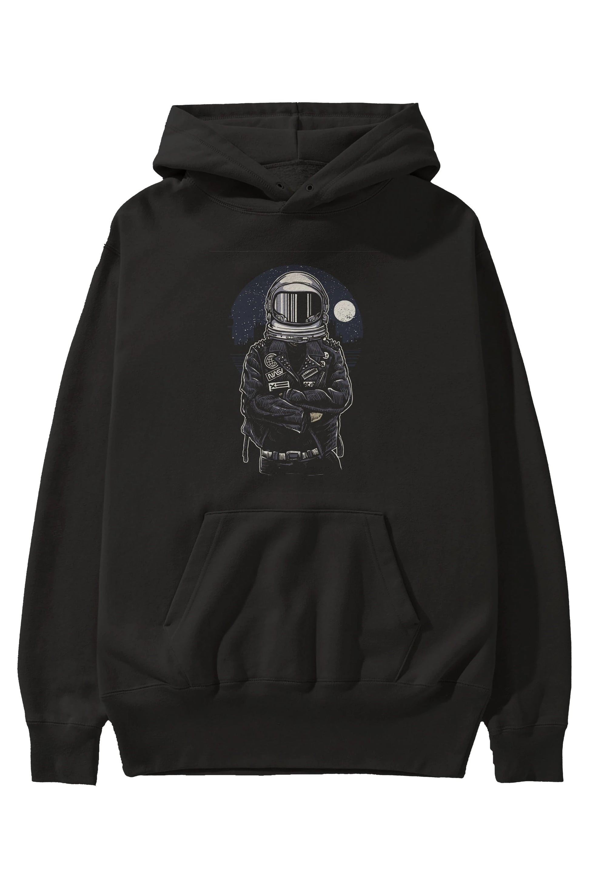 Astronaut Rebel Ön Baskılı Hoodie Oversize Kapüşonlu Sweatshirt Erkek Kadın Unisex