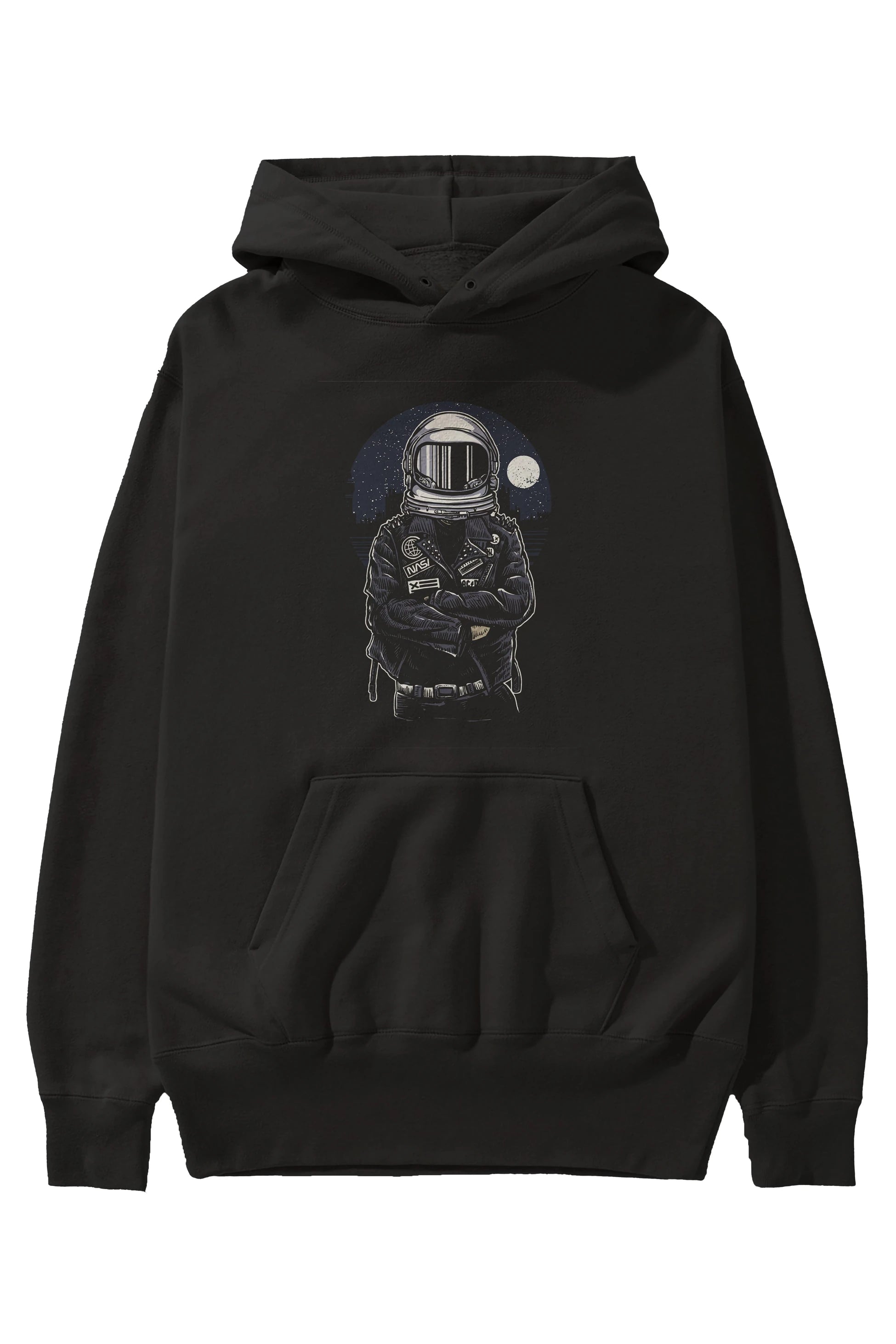 Astronaut Rebel Ön Baskılı Hoodie Oversize Kapüşonlu Sweatshirt Erkek Kadın Unisex
