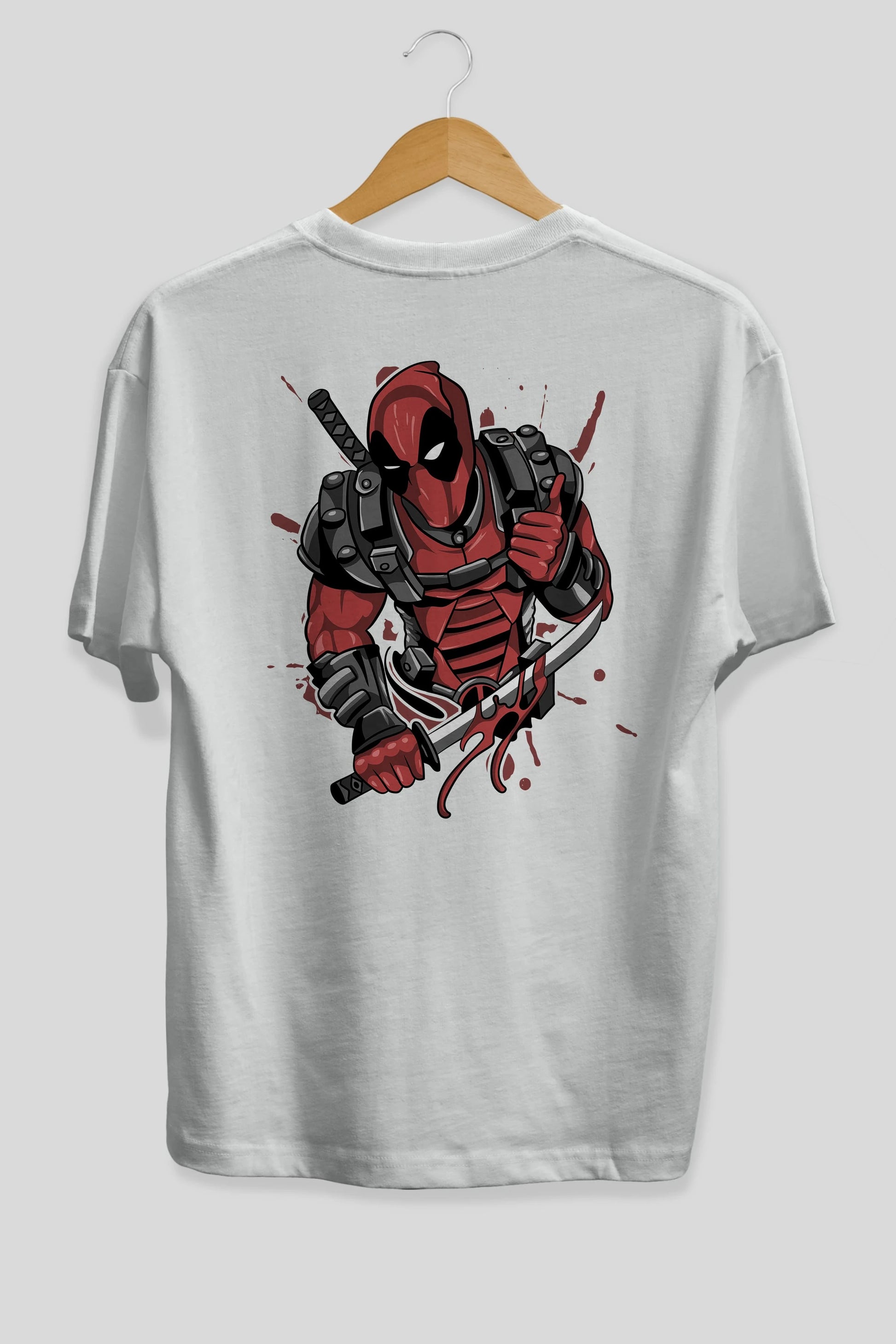 Deadpool (12) Arka Baskılı Oversize t-shirt Erkek Kadın Unisex %100 Pamuk Bisiklet Yaka tişort