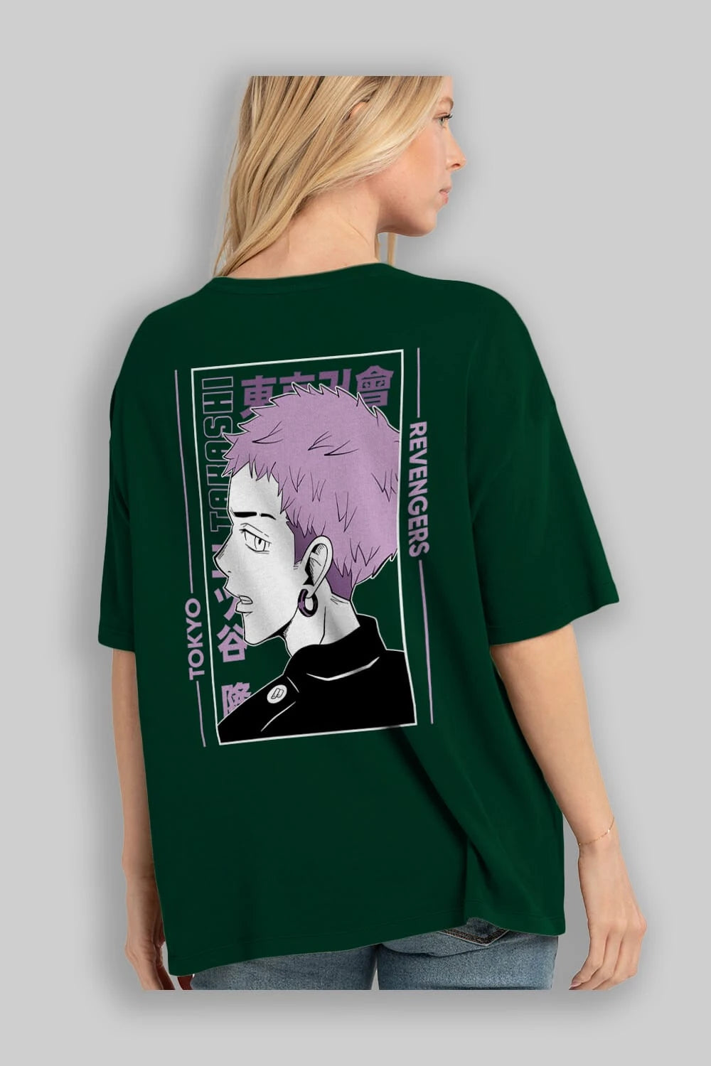 Takashi Mitsuya Anime Arka Baskılı Oversize t-shirt Erkek Kadın Unisex