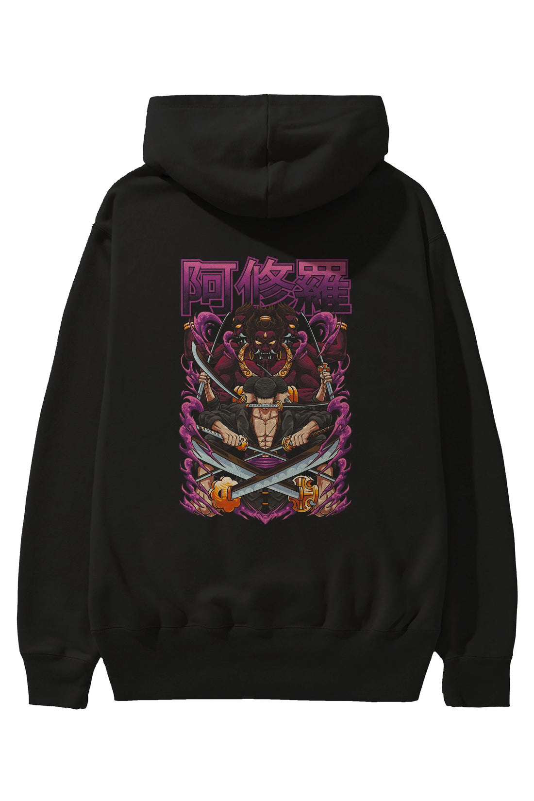 Roronoa Zoro 1 Anime Arka Baskılı Hoodie Oversize Kapüşonlu Sweatshirt Erkek Kadın Unisex