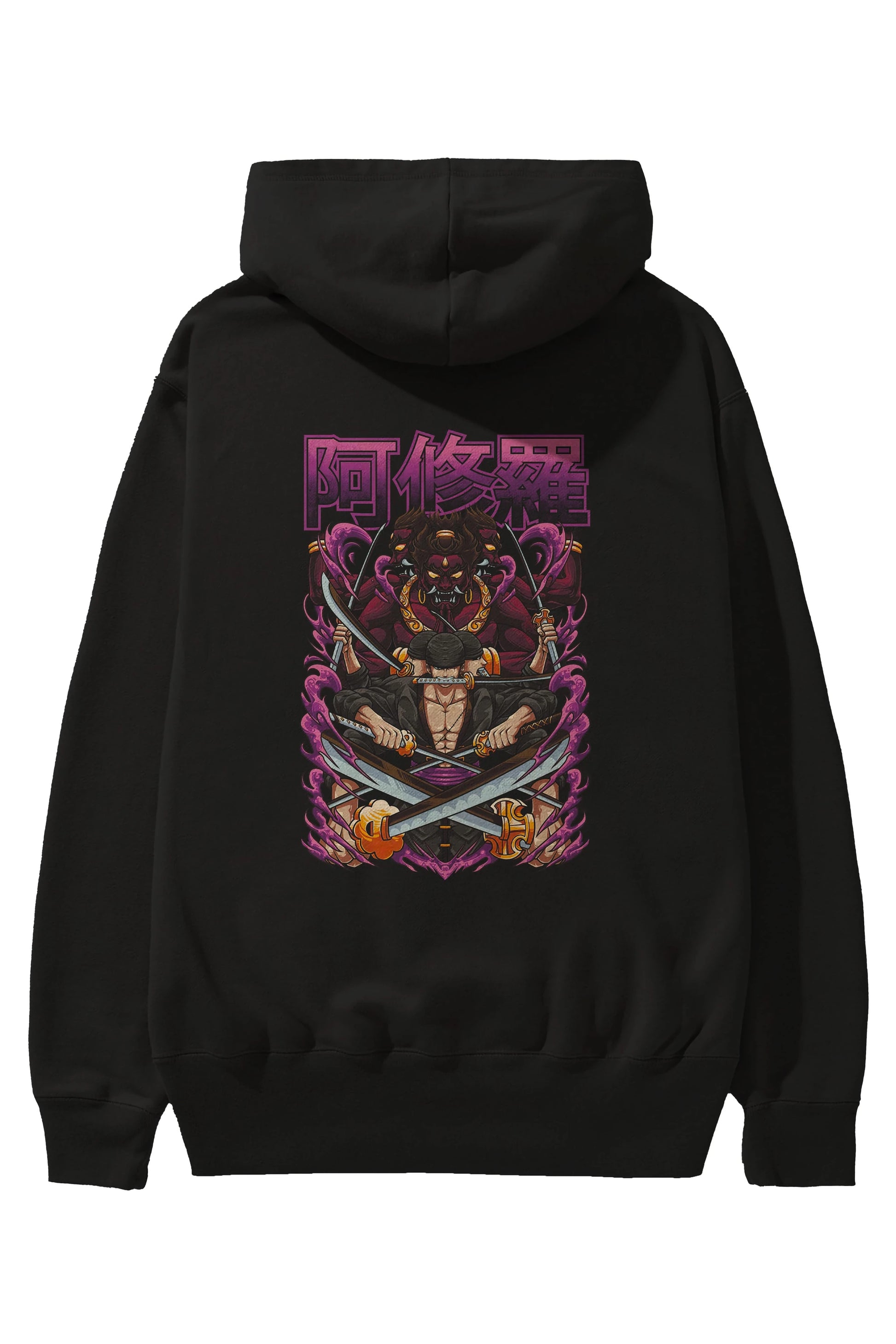 Roronoa Zoro 1 Anime Arka Baskılı Hoodie Oversize Kapüşonlu Sweatshirt Erkek Kadın Unisex