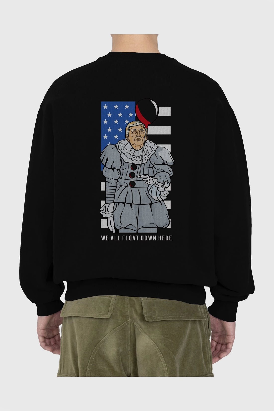 It Trump Arka Baskılı Oversize Sweatshirt Erkek Kadın Unisex