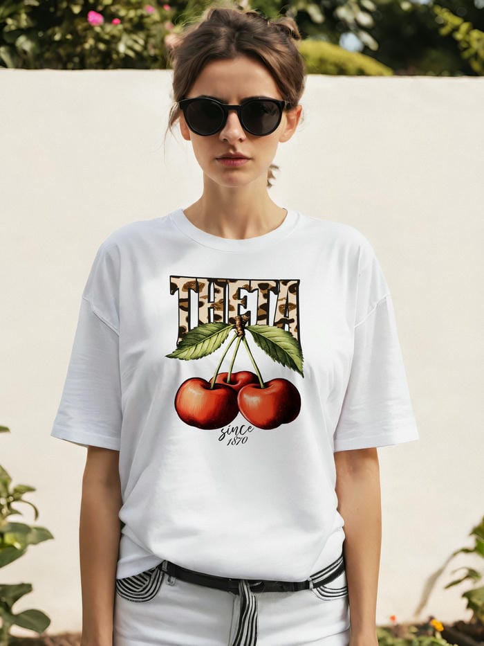 Cherry Cherries 9 Ön Baskılı Oversize t-shirt Erkek Kadın Pamuk Bisiklet Yaka tişort