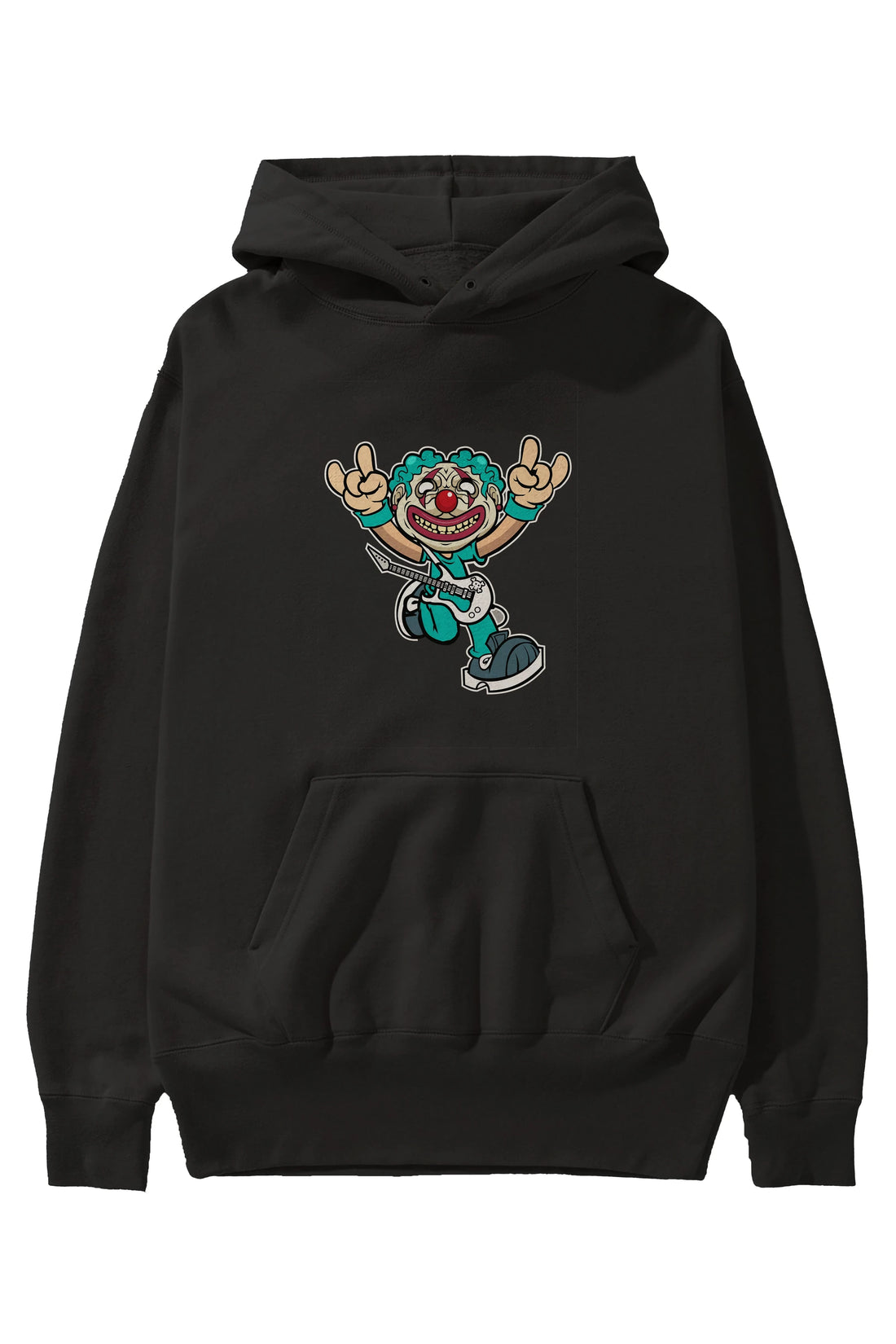 Clown Punk Ön Baskılı Hoodie Oversize Kapüşonlu Sweatshirt Erkek Kadın Unisex