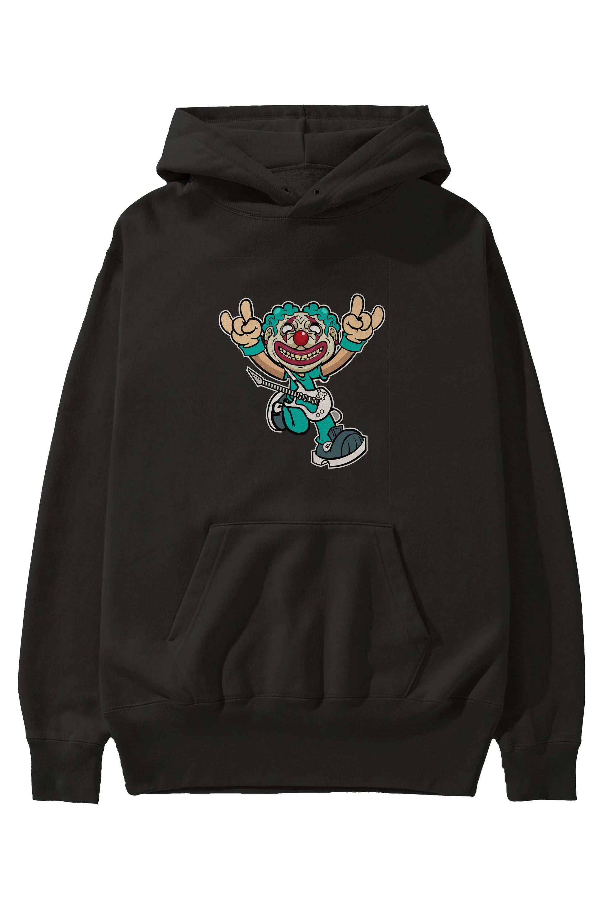 Clown Punk Ön Baskılı Hoodie Oversize Kapüşonlu Sweatshirt Erkek Kadın Unisex