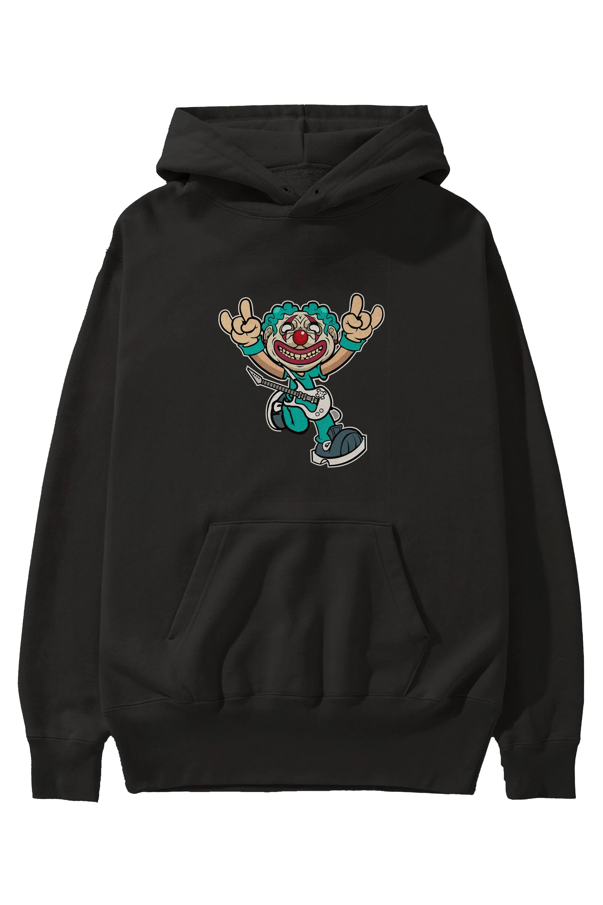 Clown Punk Ön Baskılı Hoodie Oversize Kapüşonlu Sweatshirt Erkek Kadın Unisex