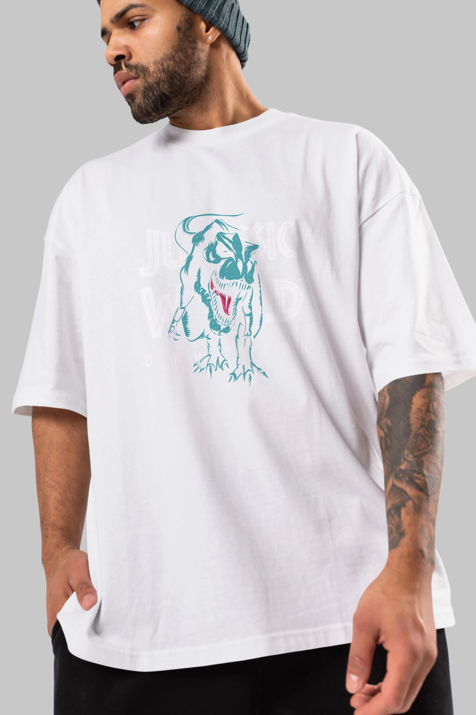 Jurassic Park (1) Ön Baskılı Oversize t-shirt Erkek Kadın Unisex %100 Pamuk Bisiklet Yaka tişort