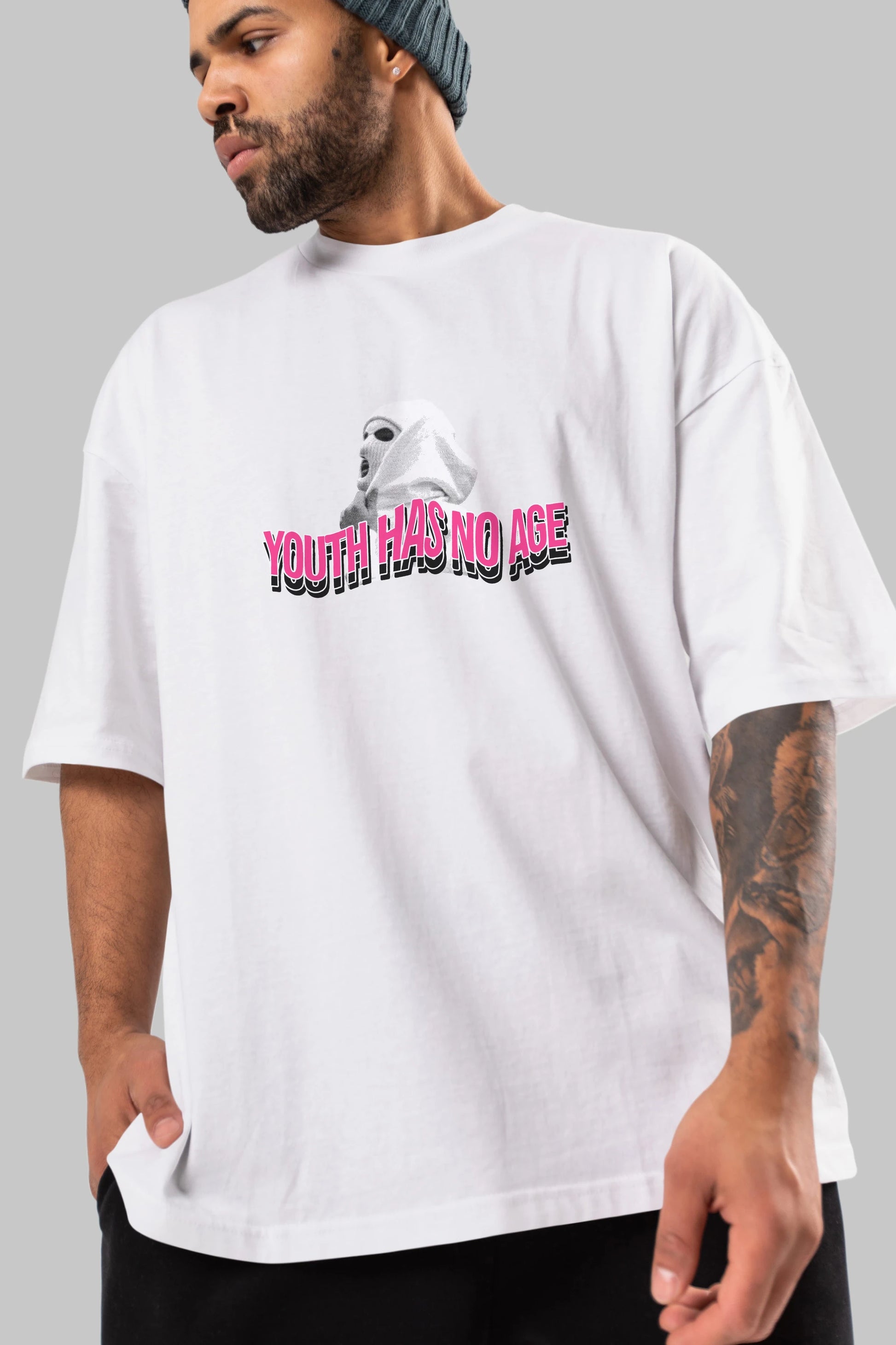 Youth Has No Age Ön Baskılı Oversize t-shirt Erkek Kadın Unisex
