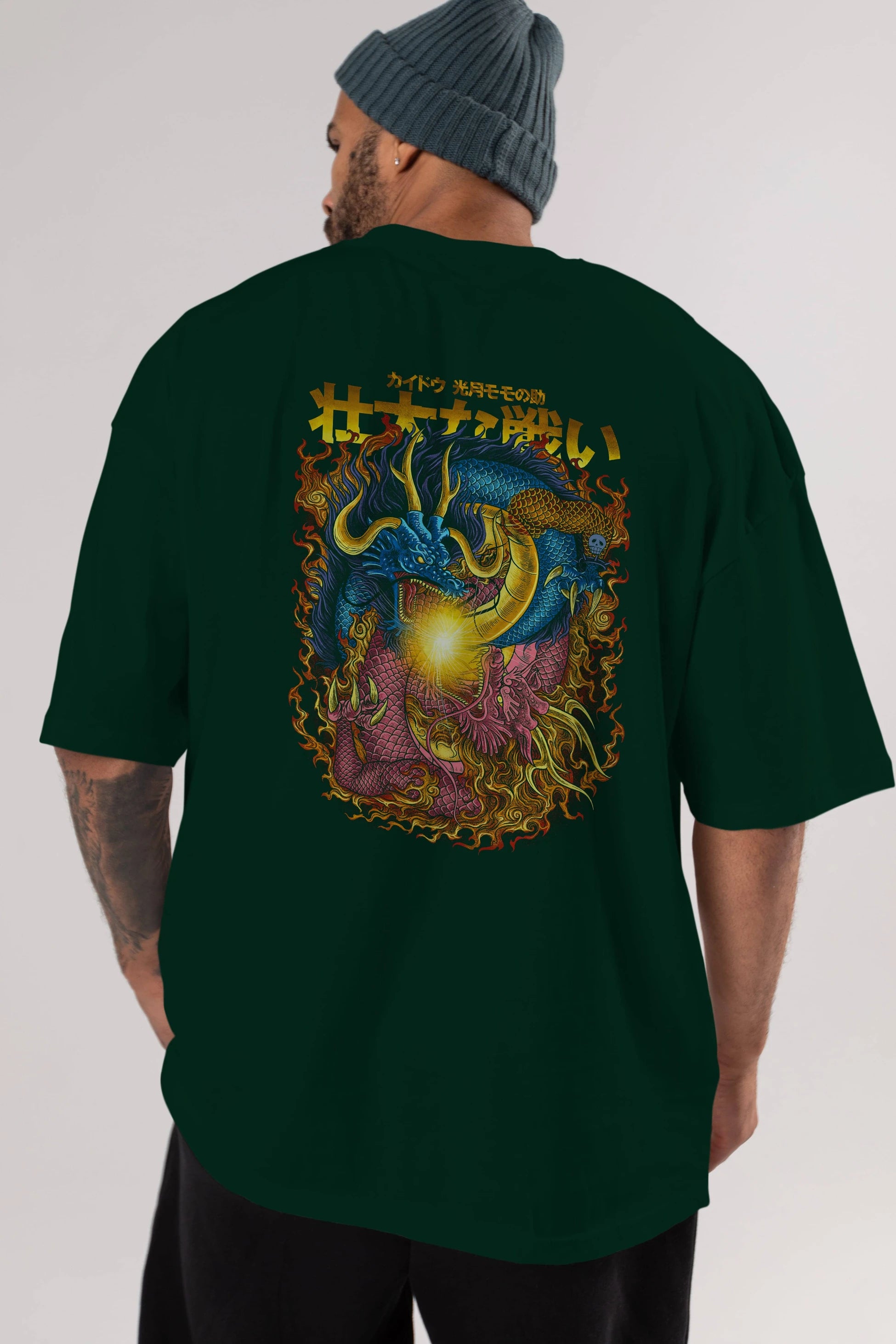 ONE PIECE (4) Anime Arka Baskılı Oversize t-shirt Erkek Kadın Unisex