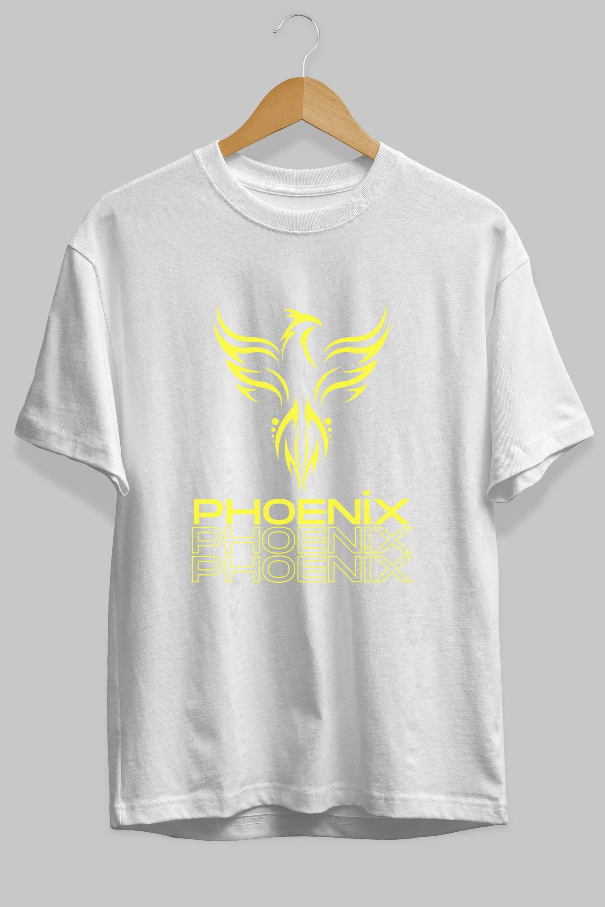 Phoenix Yazılı Ön Baskılı Oversize t-shirt Erkek Kadın Unisex