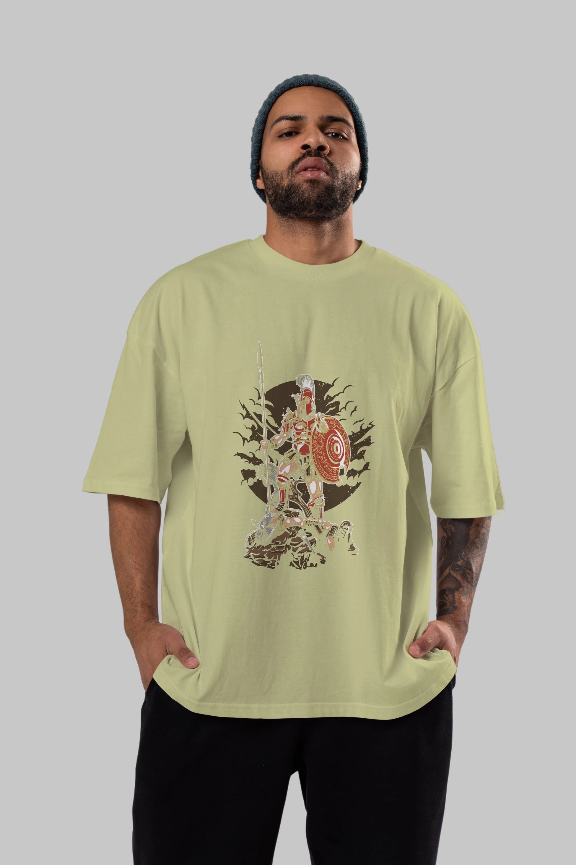 Sparta Ön Baskılı Oversize t-shirt Erkek Kadın Unisex %100 Pamuk tişort