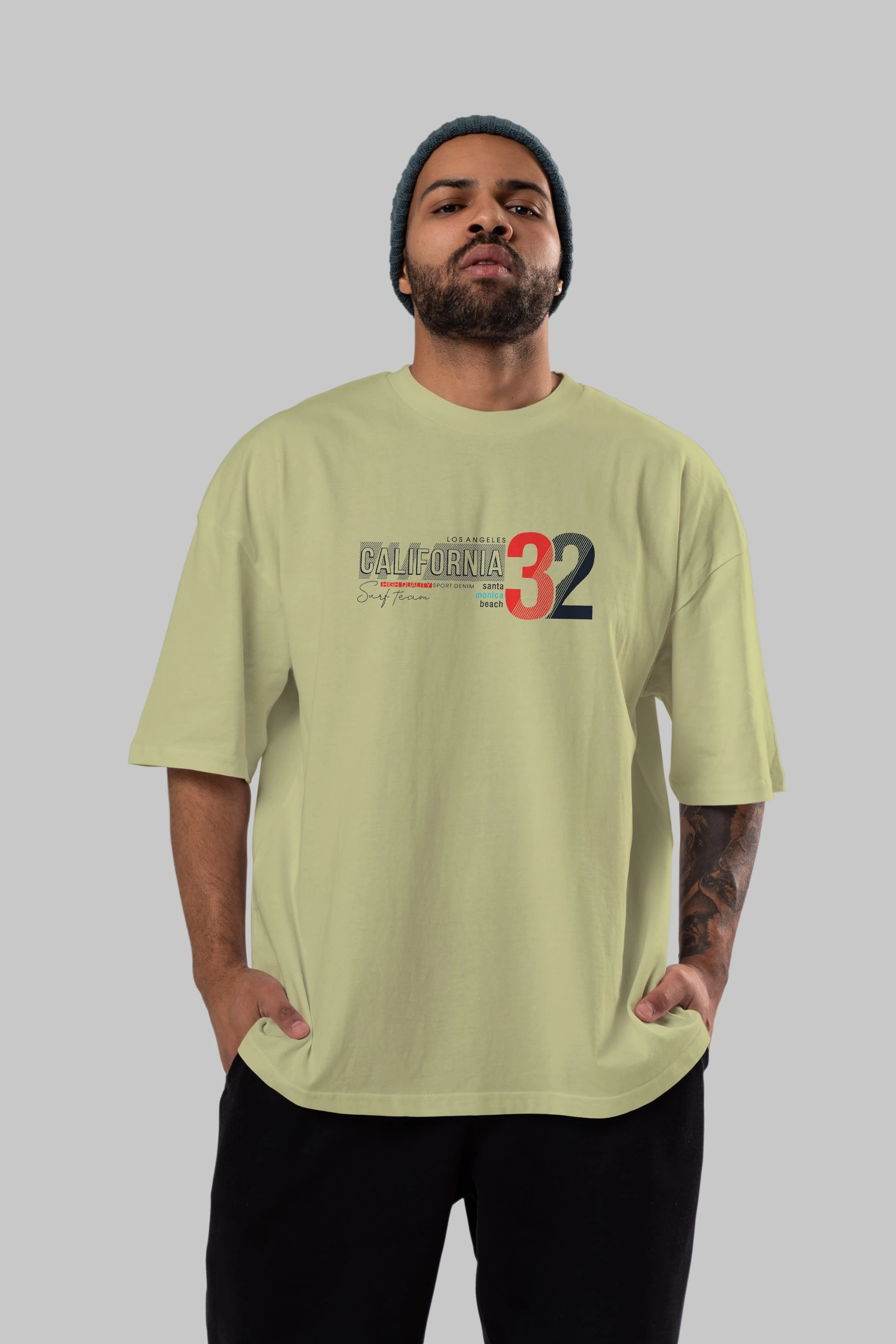 California 32 Ön Baskılı Oversize t-shirt Erkek Kadın Unisex