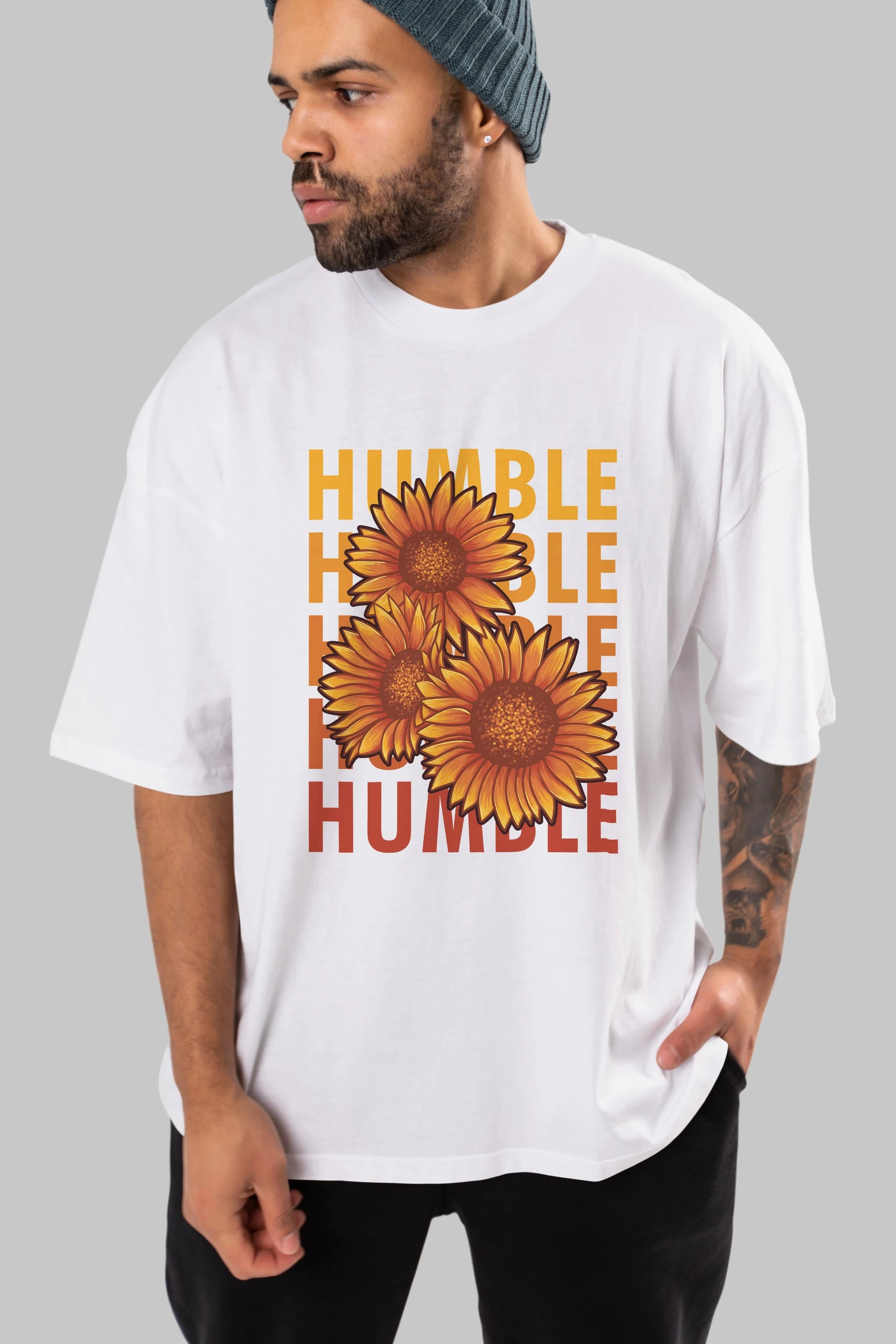 Humble 2 Ön Baskılı Oversize t-shirt Erkek Kadın Unisex