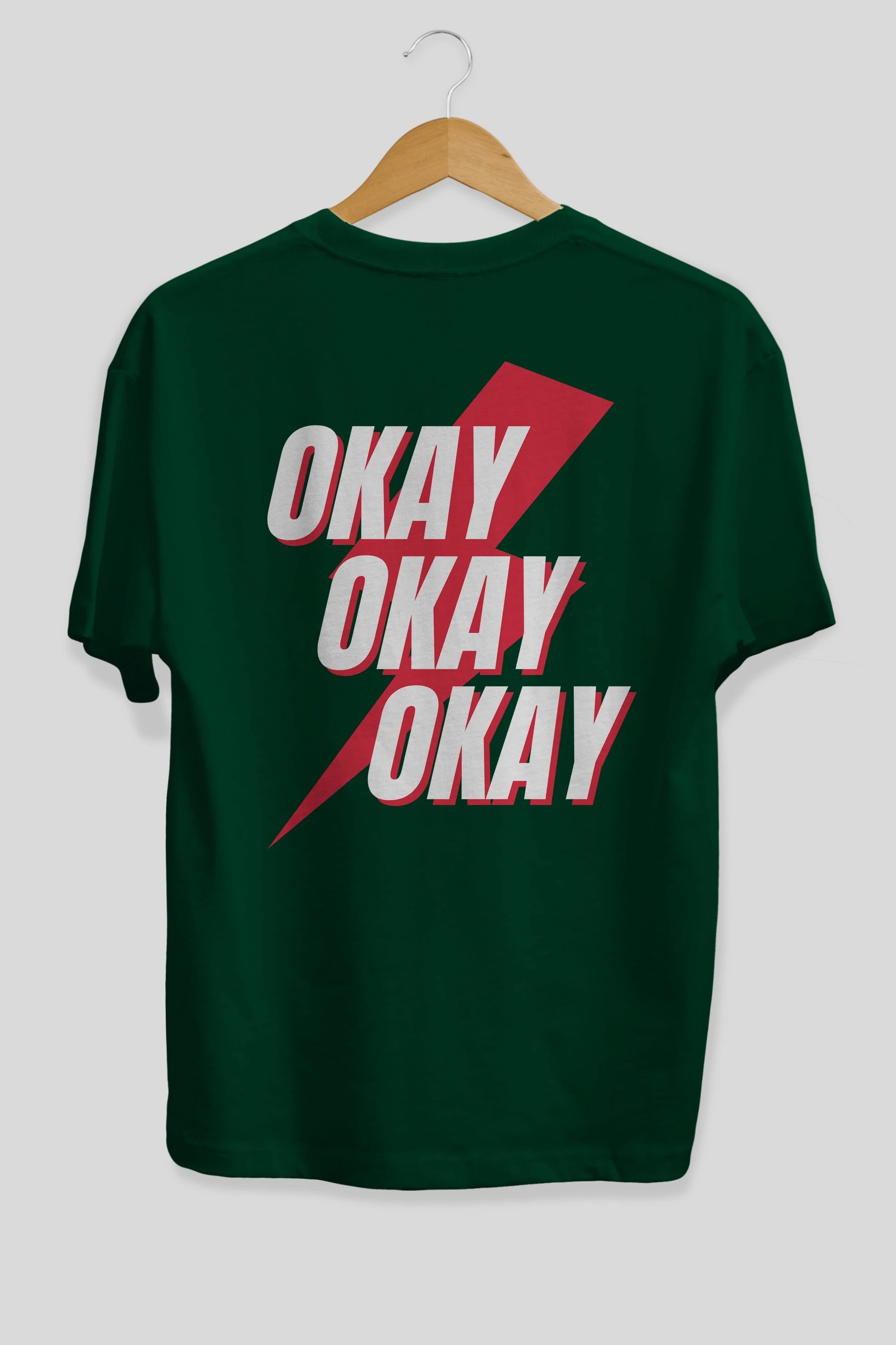 Okay Arka Baskılı Oversize t-shirt Erkek Kadın Unisex