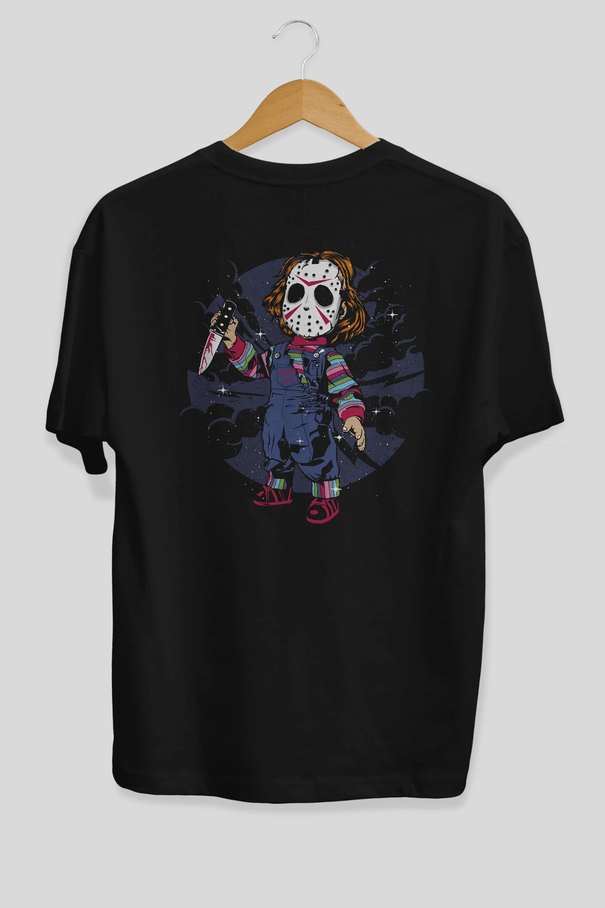 Chucky Arka Baskılı Oversize t-shirt Erkek Kadın Unisex %100 Pamuk