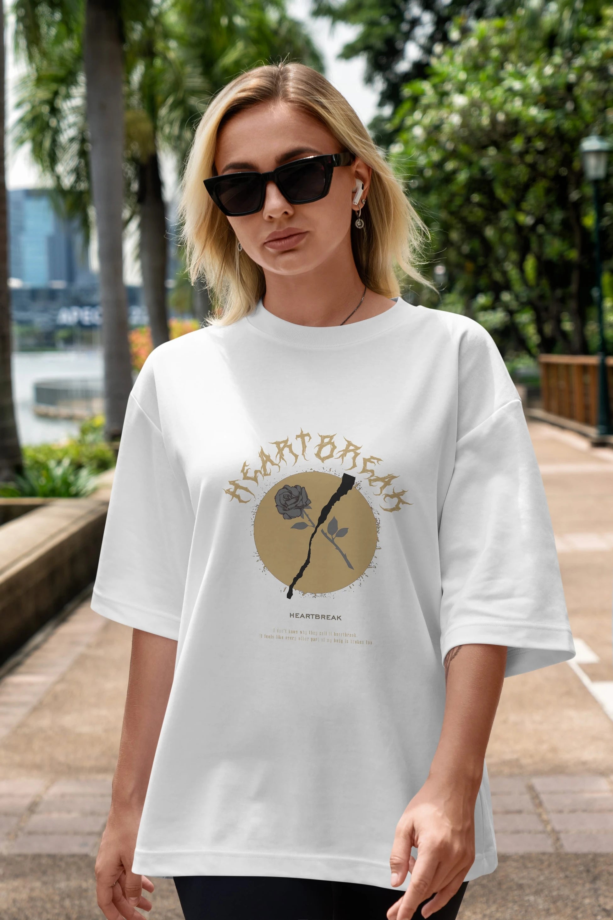 Heartbreak Ön Baskılı Oversize t-shirt Erkek Kadın Unisex