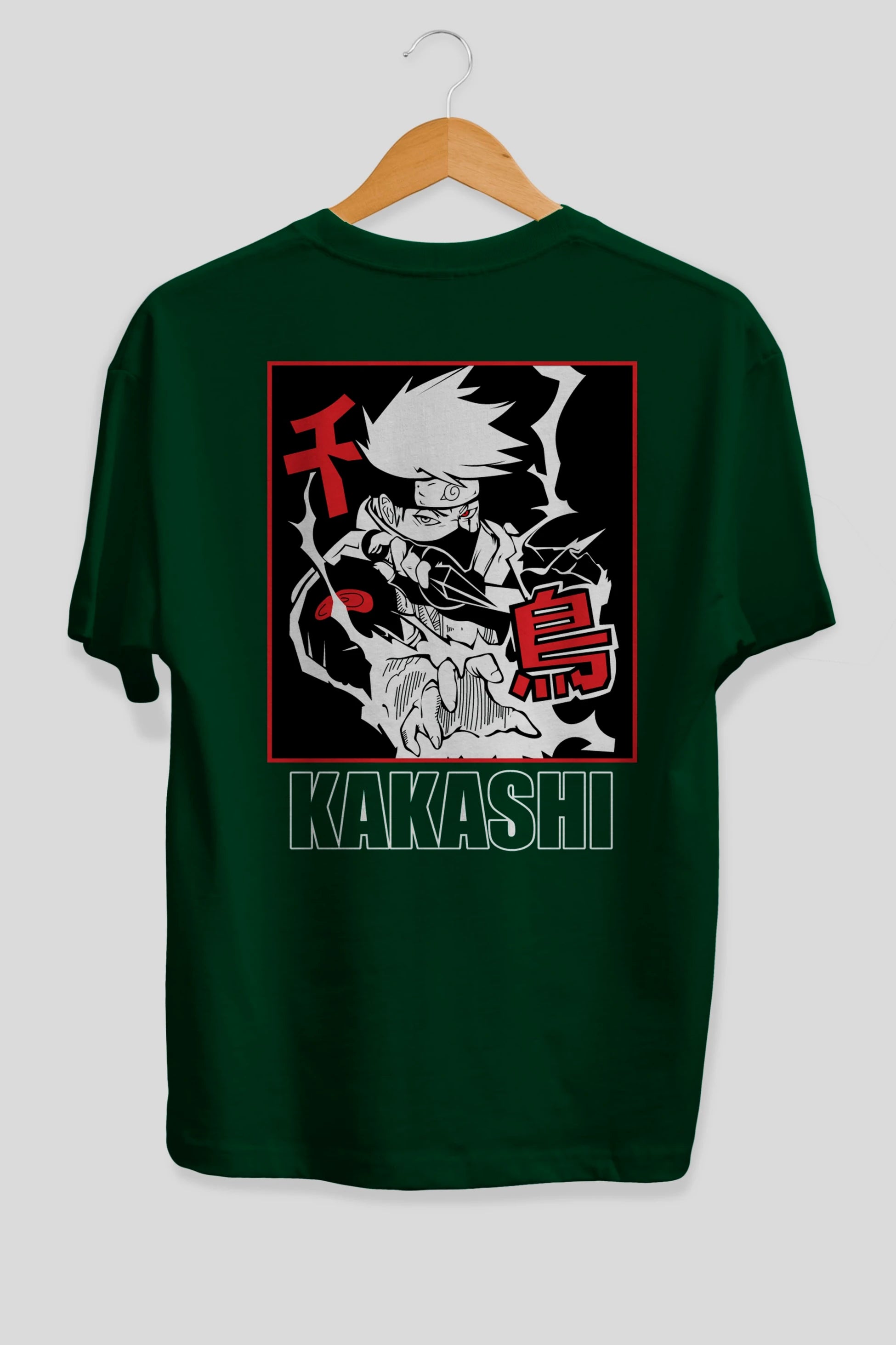 KAKASHI HATAKE NARUTO Anime Arka Baskılı Oversize t-shirt Erkek Kadın Unisex
