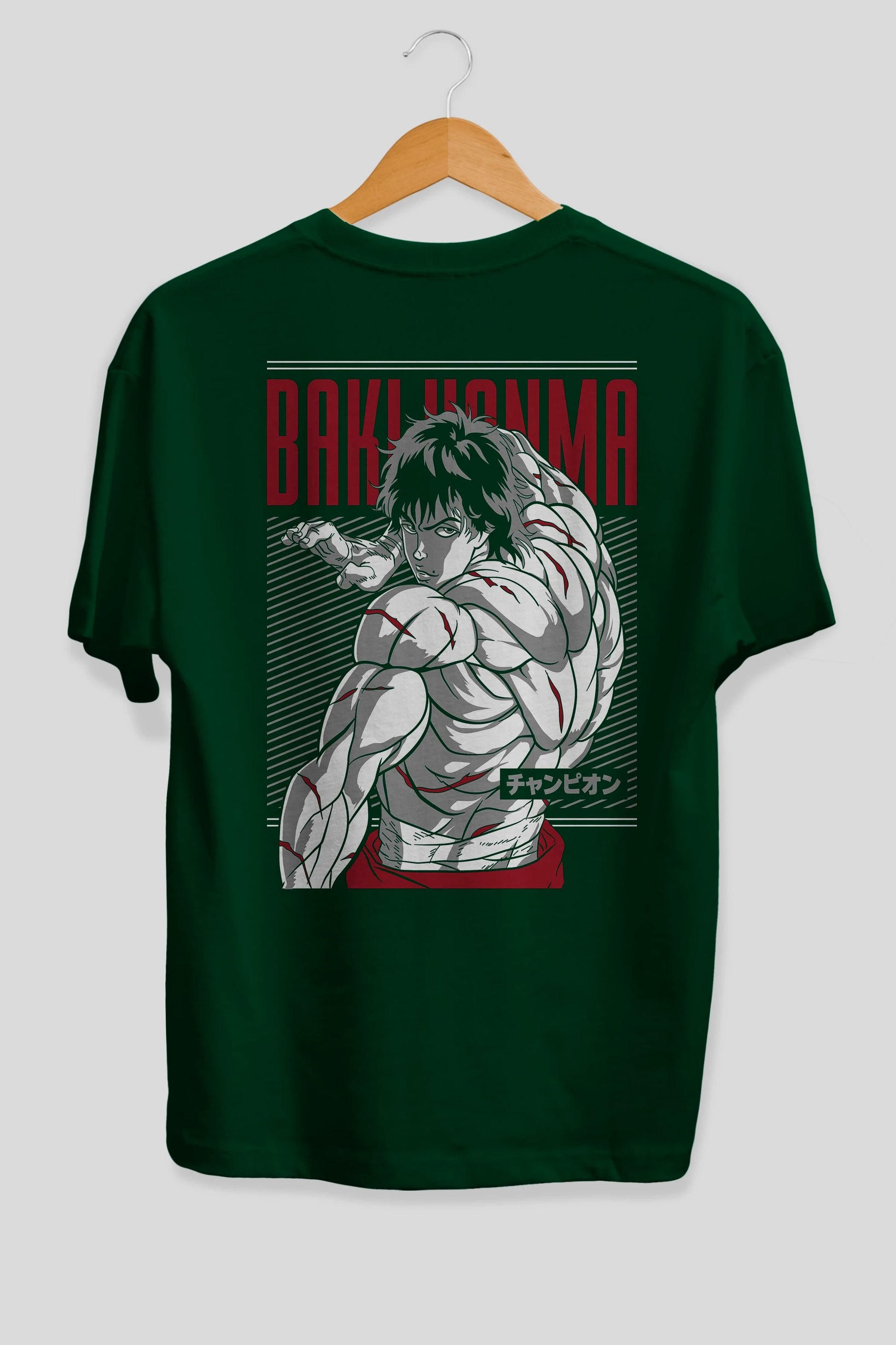 BAKI HANMA Anime Arka Baskılı Oversize t-shirt Erkek Kadın Unisex