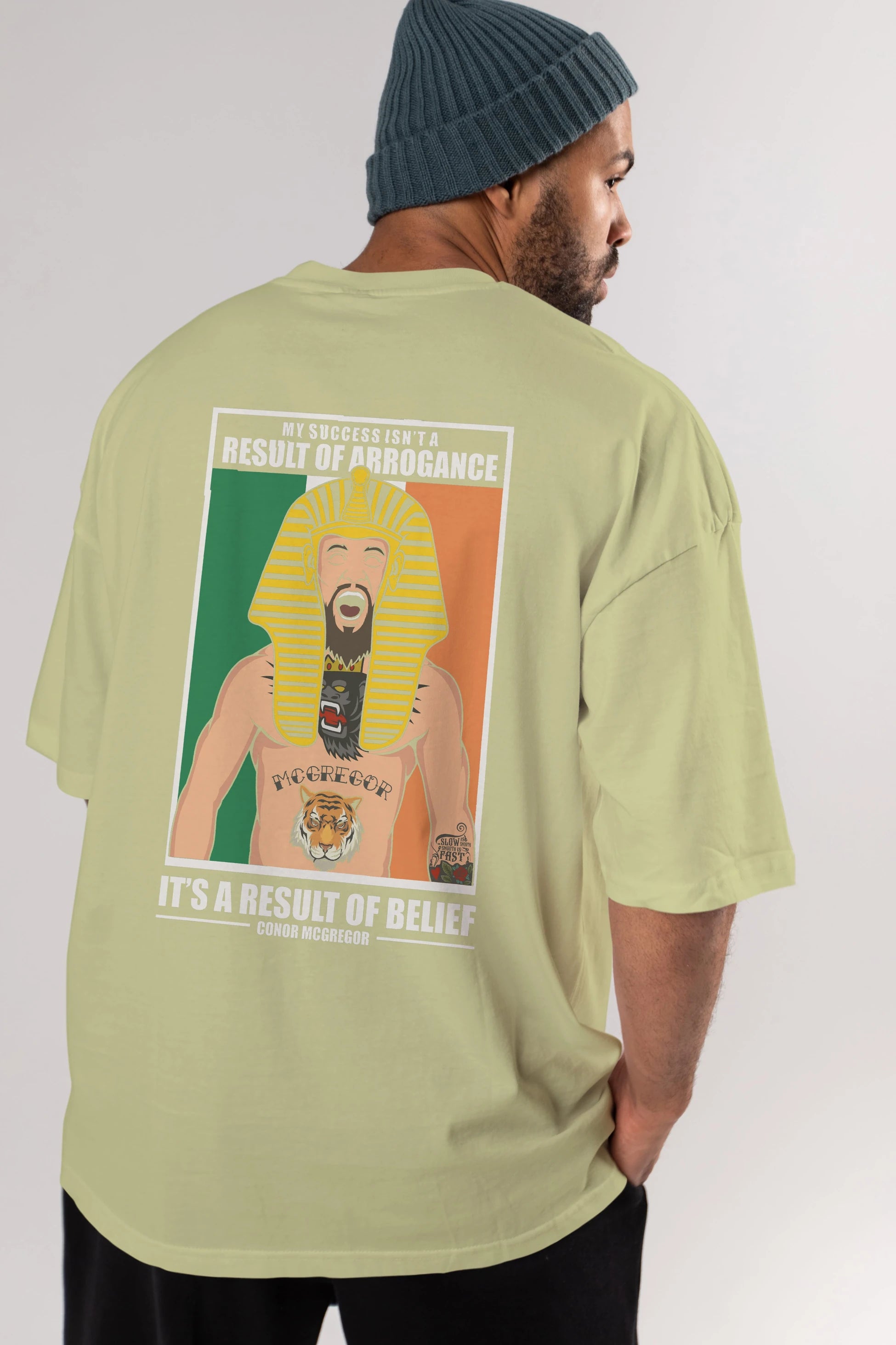 McGregor Pharaoh Arka Baskılı Oversize t-shirt Erkek Kadın Unisex %100 Pamuk tişort