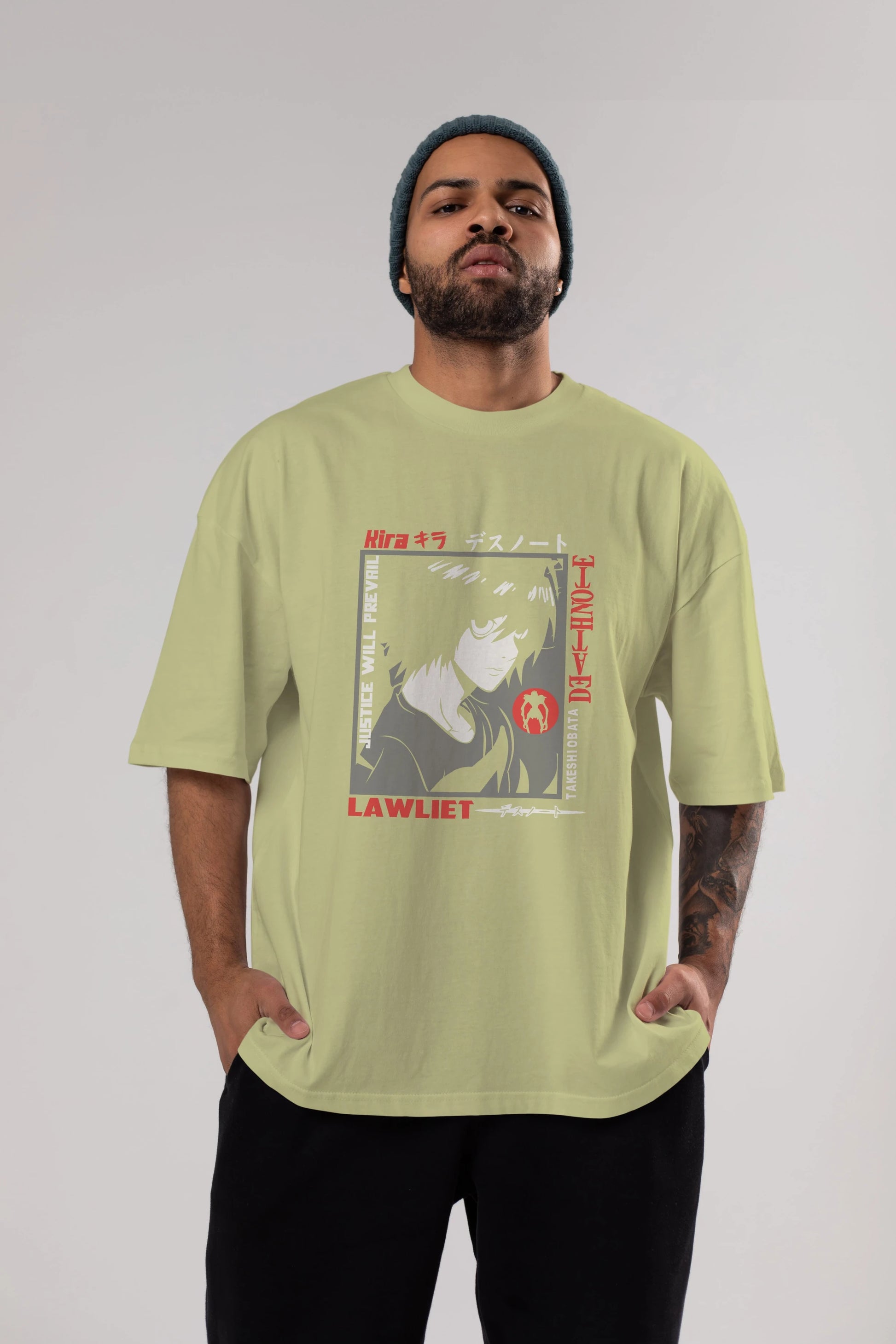DEATH NOTE Anime Ön Baskılı Oversize t-shirt %100 pamuk Erkek Kadın Unisex