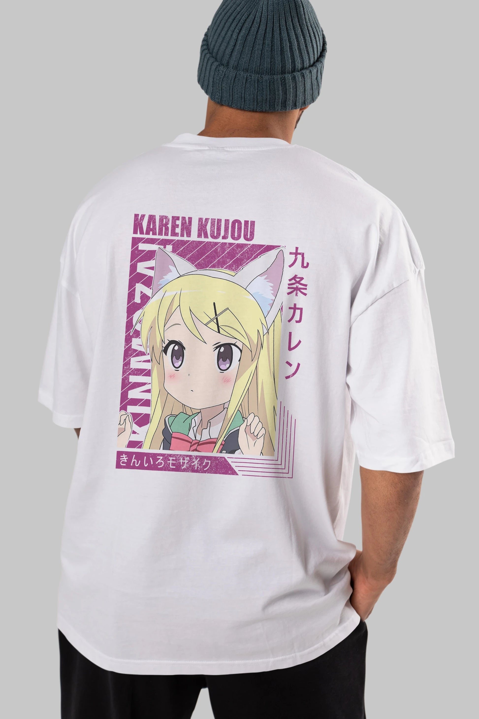 Karen Kujou 4 Anime Arka Baskılı Oversize t-shirt Erkek Kadın Unisex