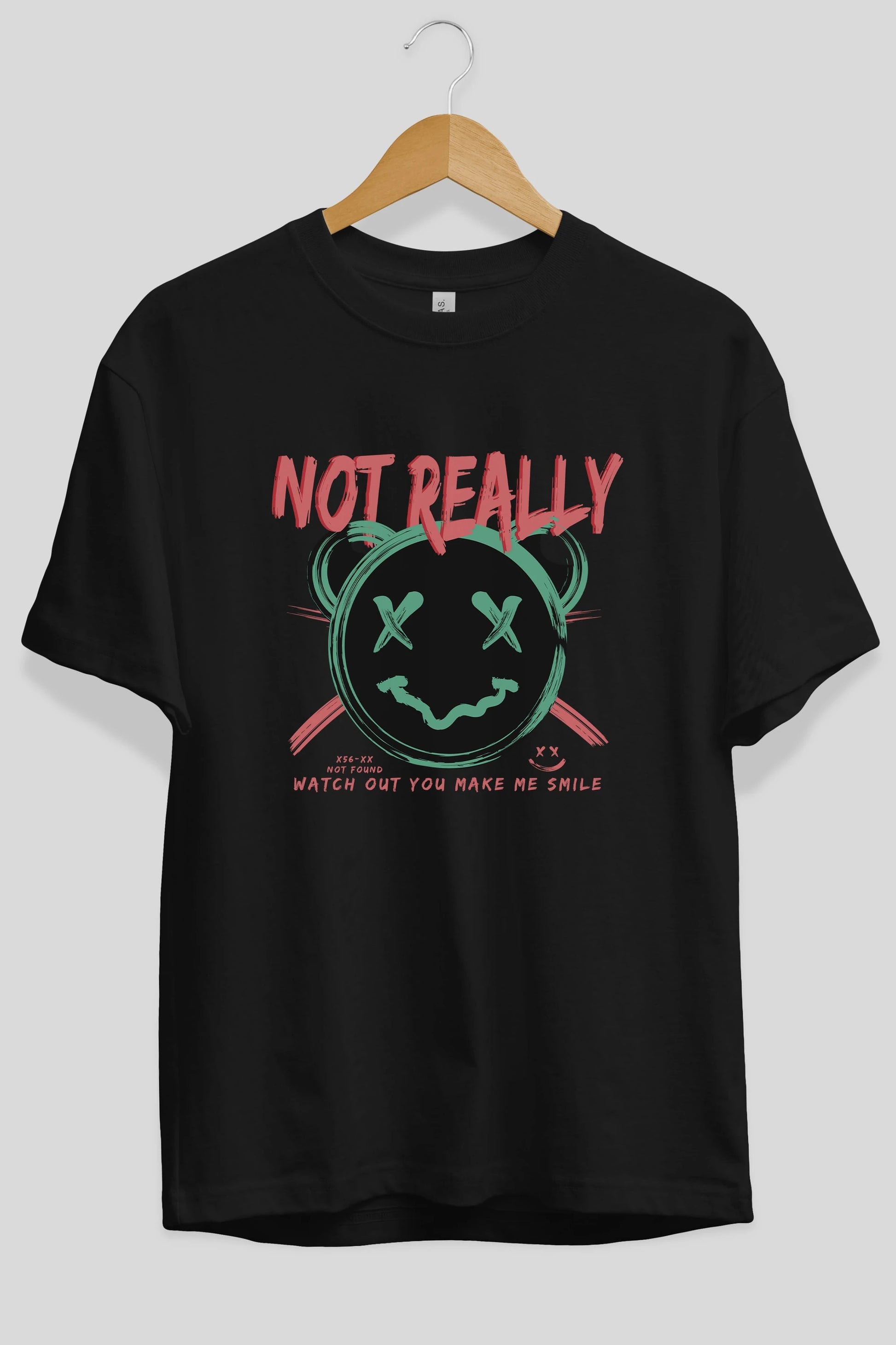 Not Really Bear Ön Baskılı Oversize t-shirt Erkek Kadın Unisex