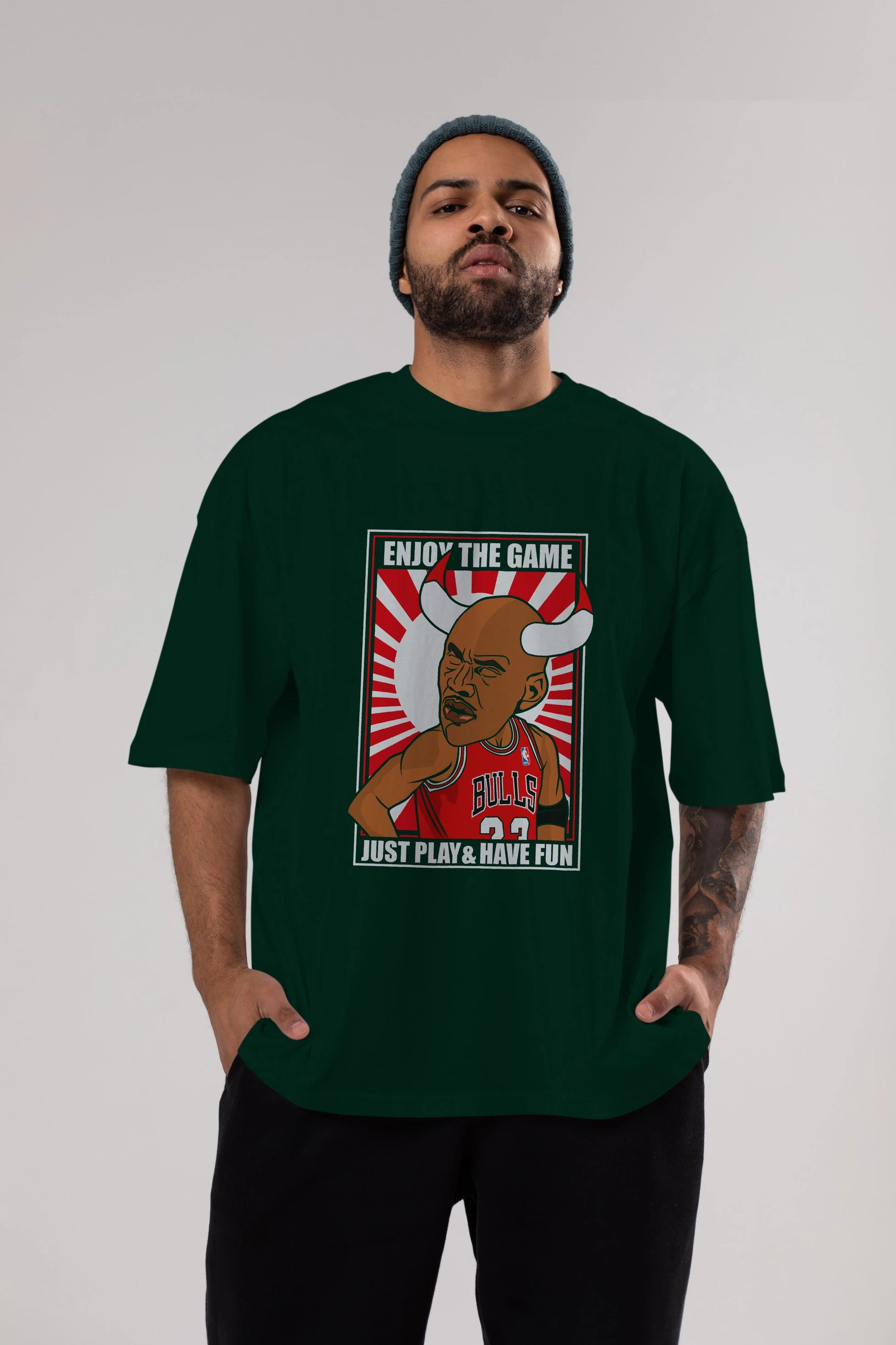 Michael Jordan Ön Baskılı Oversize t-shirt Erkek Kadın Unisex %100 Pamuk tişort