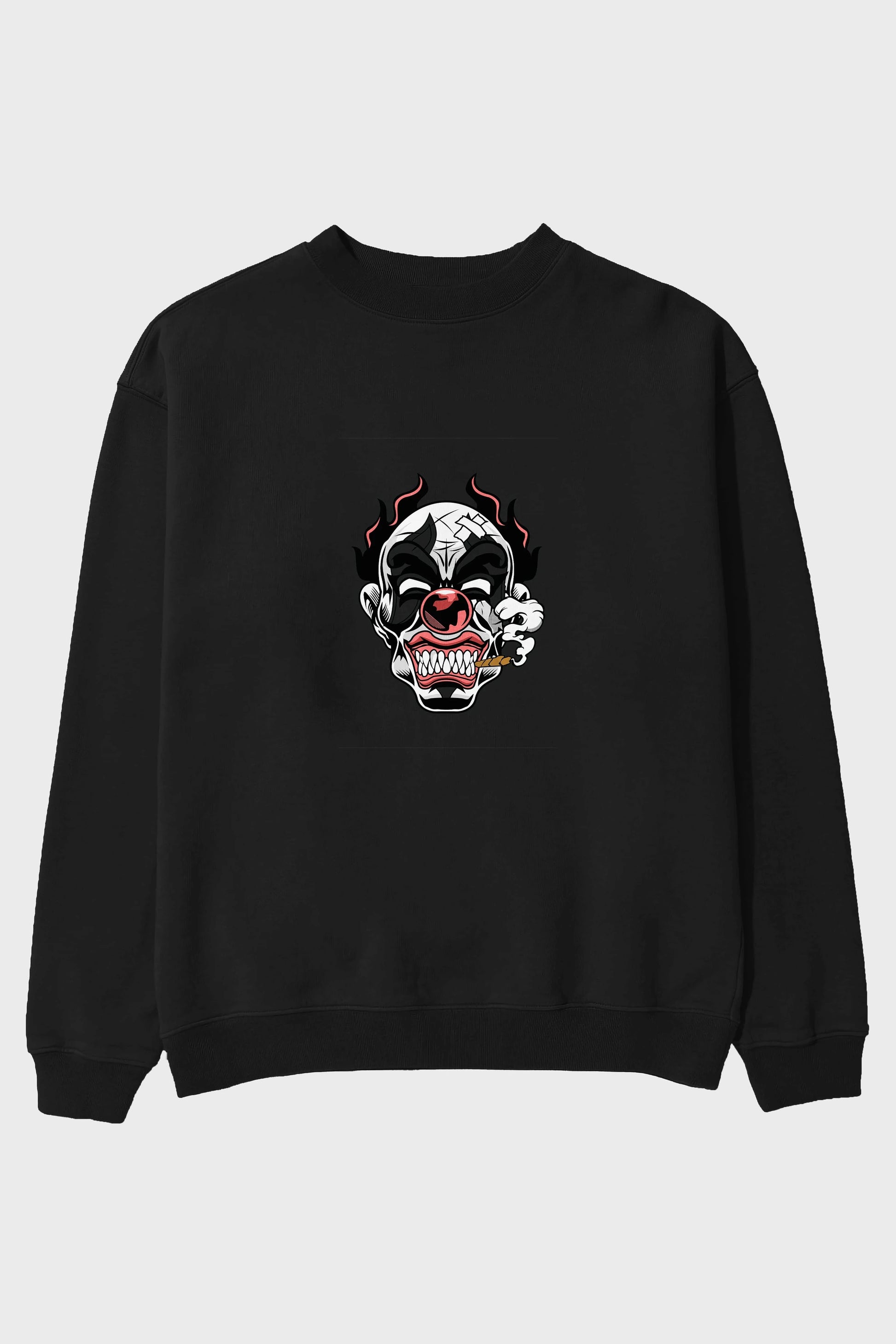 Clown Horror Ön Baskılı Oversize Sweatshirt Erkek Kadın Unisex
