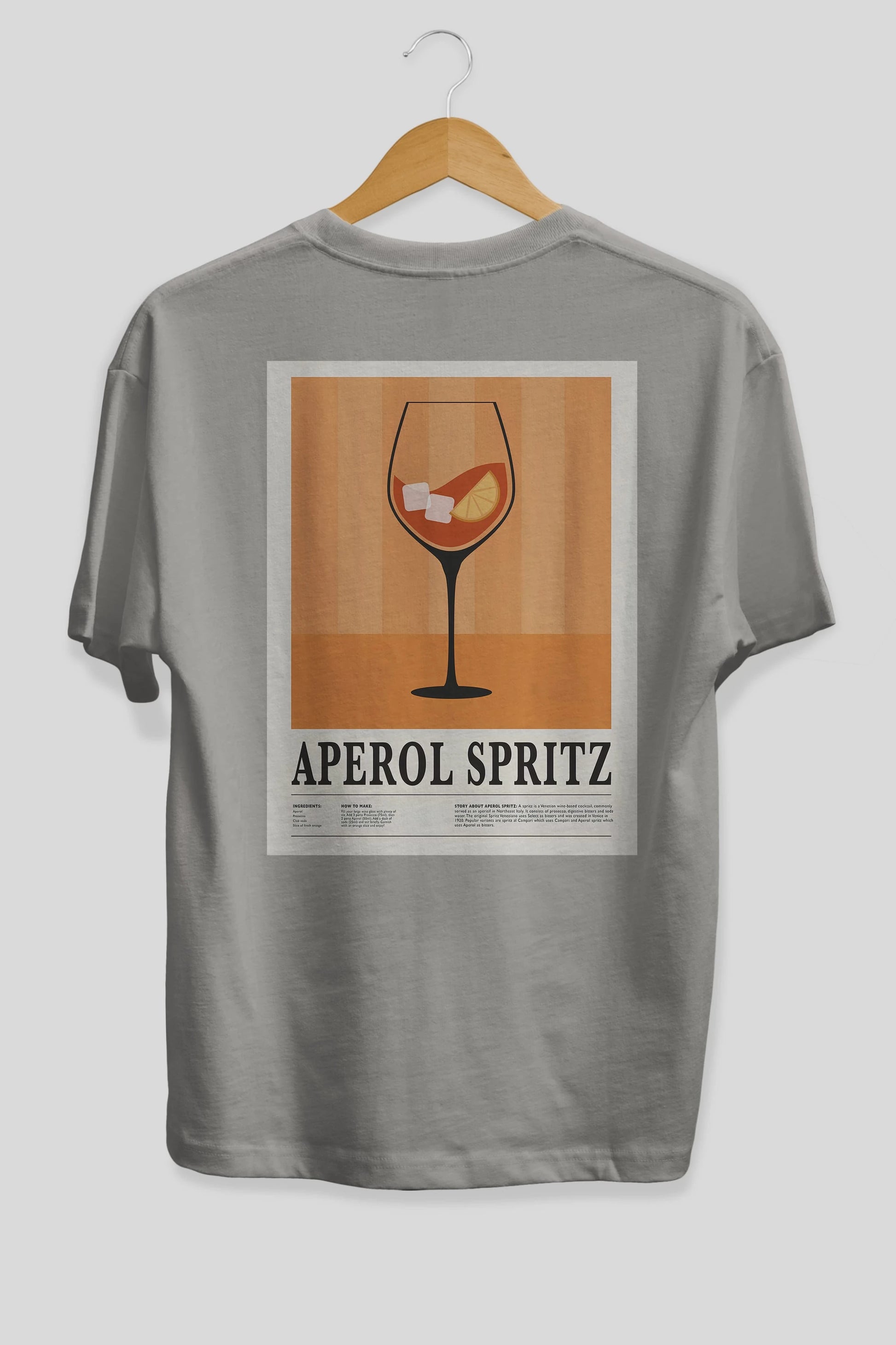 Aperol Spritz 8 Arka Baskılı Oversize t-shirt Erkek Kadın Unisex %100 Pamuk Bisiklet Yaka tişort