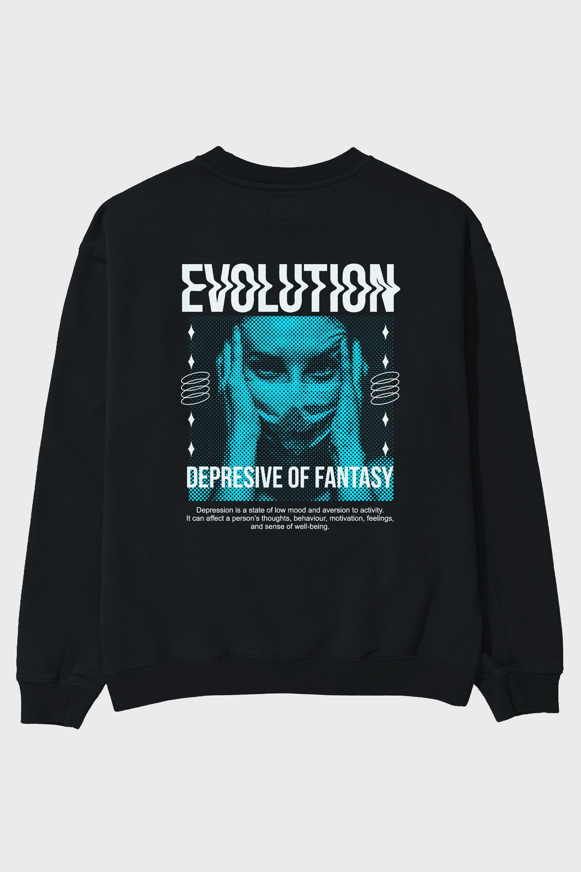 Evolution Arka Baskılı Oversize Sweatshirt Erkek Kadın Unisex