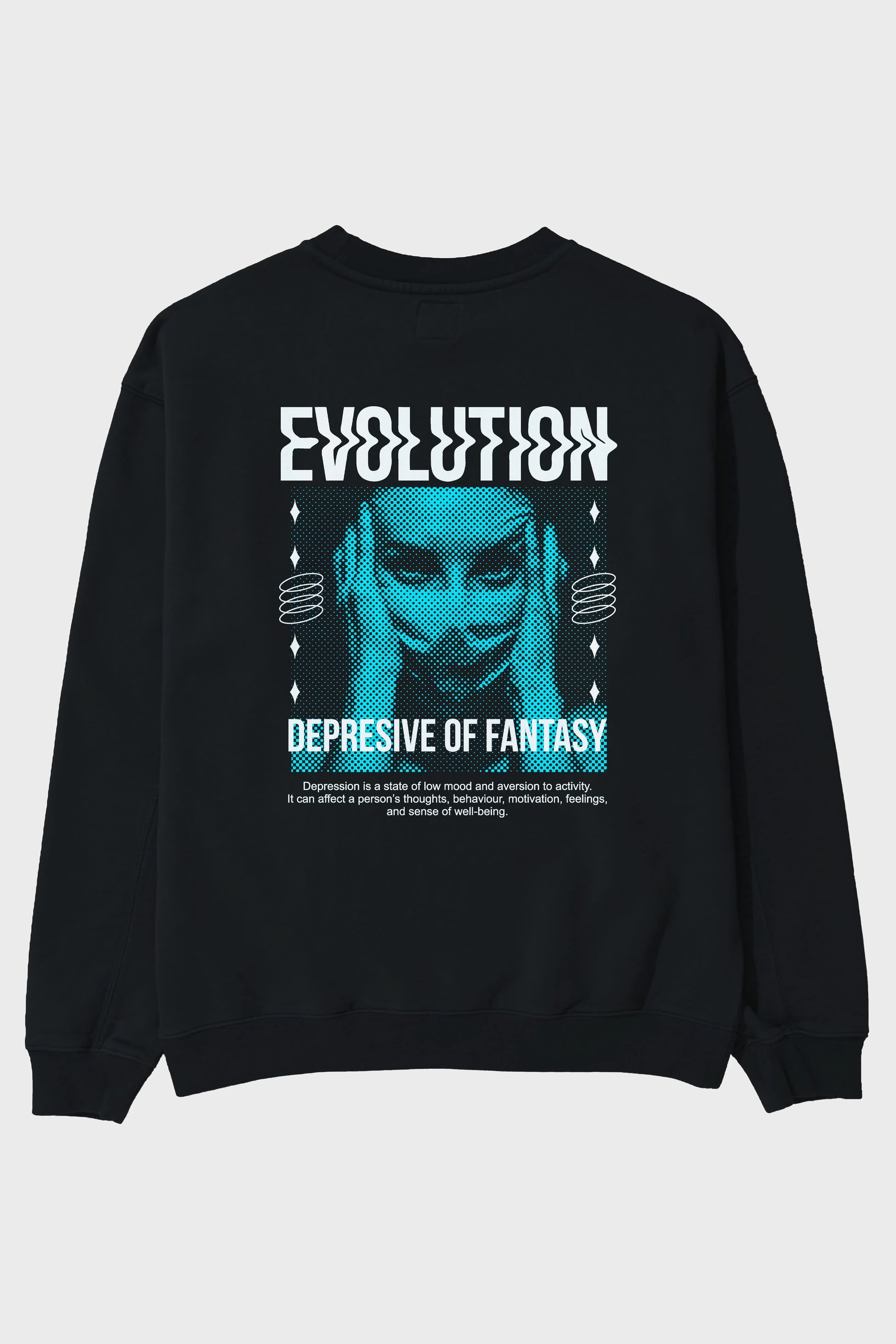 Evolution Arka Baskılı Oversize Sweatshirt Erkek Kadın Unisex