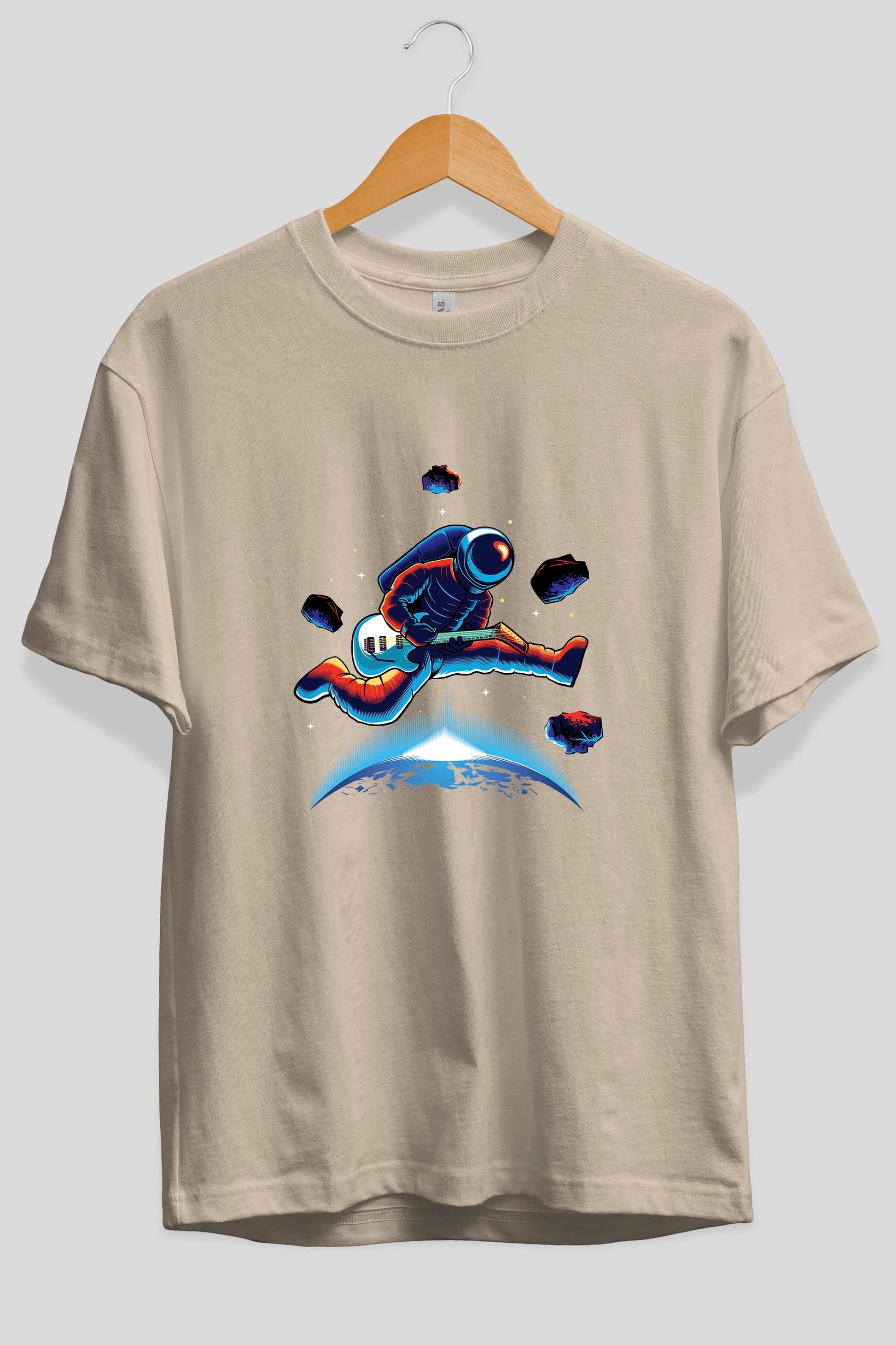 Astroguitar Ön Baskılı Oversize t-shirt Erkek Kadın Unisex