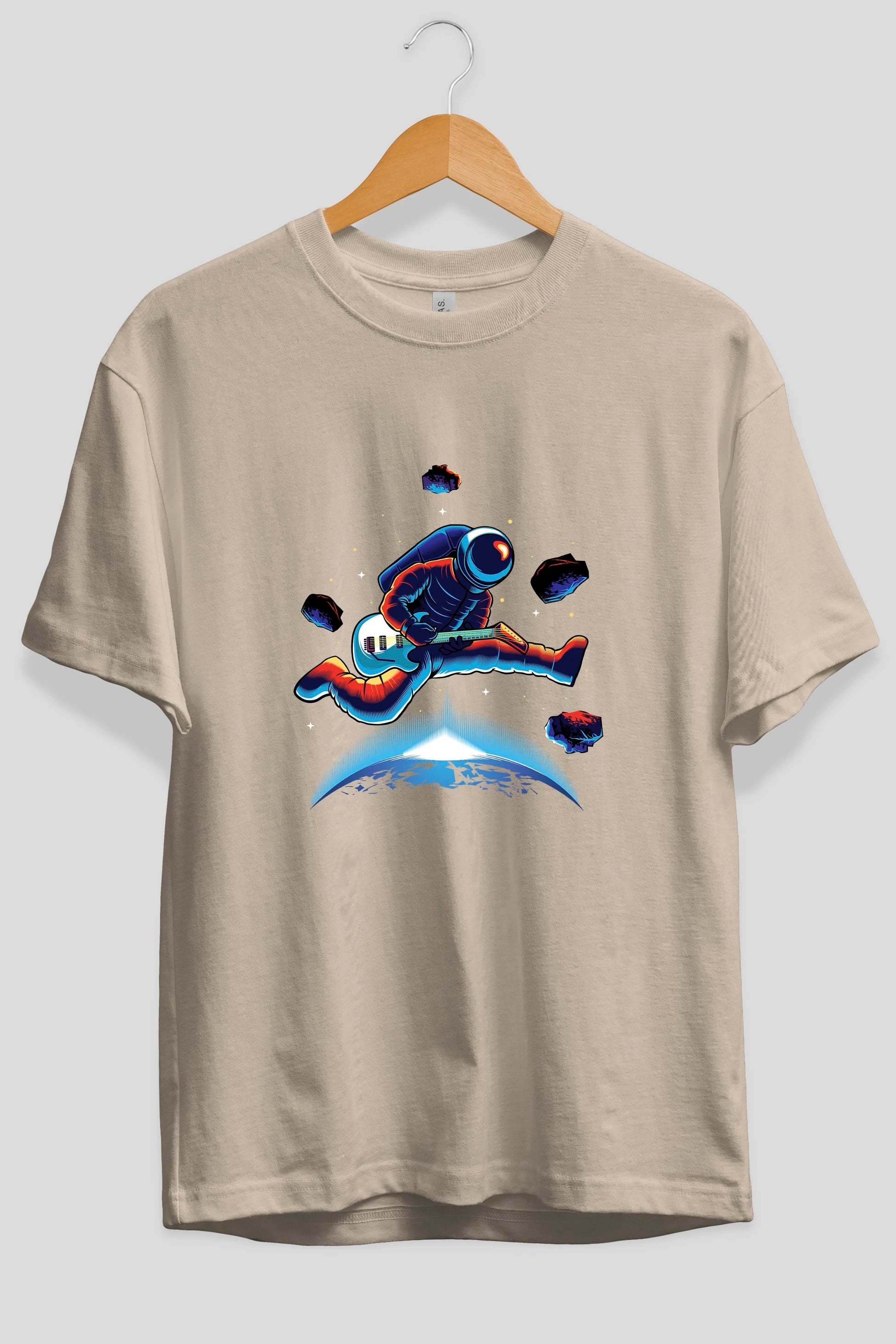 Astroguitar Ön Baskılı Oversize t-shirt Erkek Kadın Unisex
