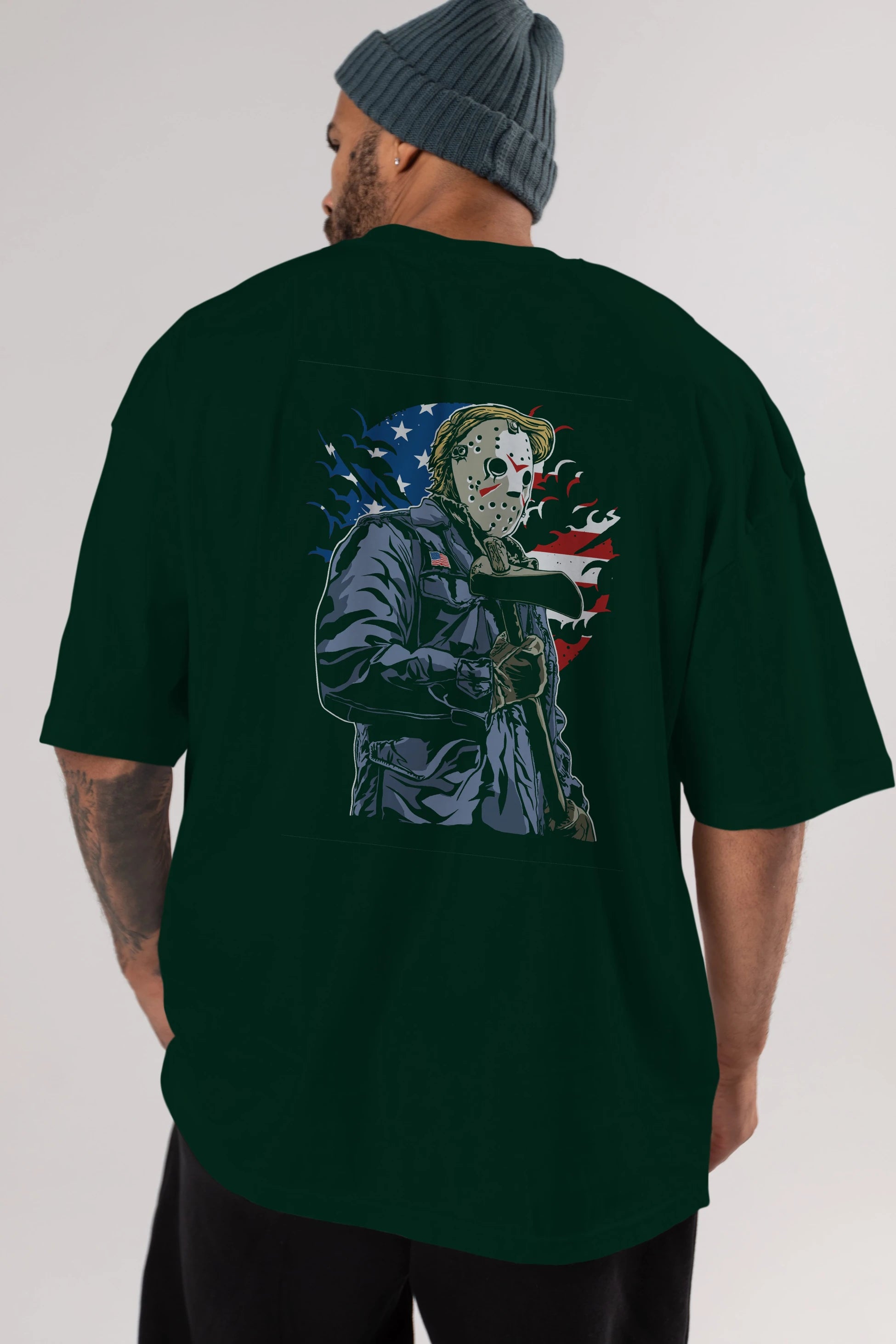 American Killer Arka Baskılı Oversize t-shirt Erkek Kadın Unisex %100 Pamuk